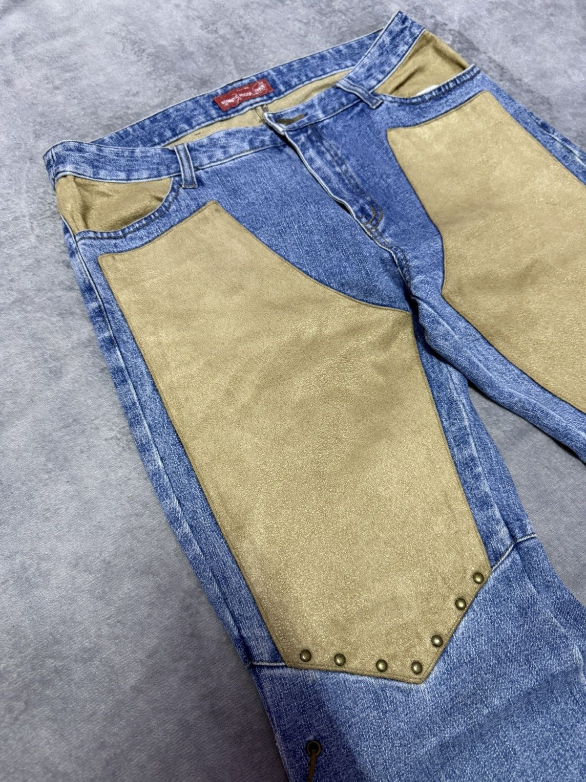5351 POUR LES HOMMES × Japanese Brand × Tornado Mart Romantic Mocha Western Panel Lace Up Flared Jeans Size US 30 / EU 46 - 7 Thumbnail