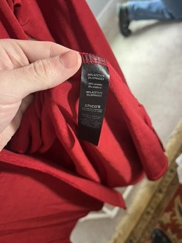 Chicos Chico's Travelers Red Long Cardigan Size ONE SIZE - 3 Thumbnail