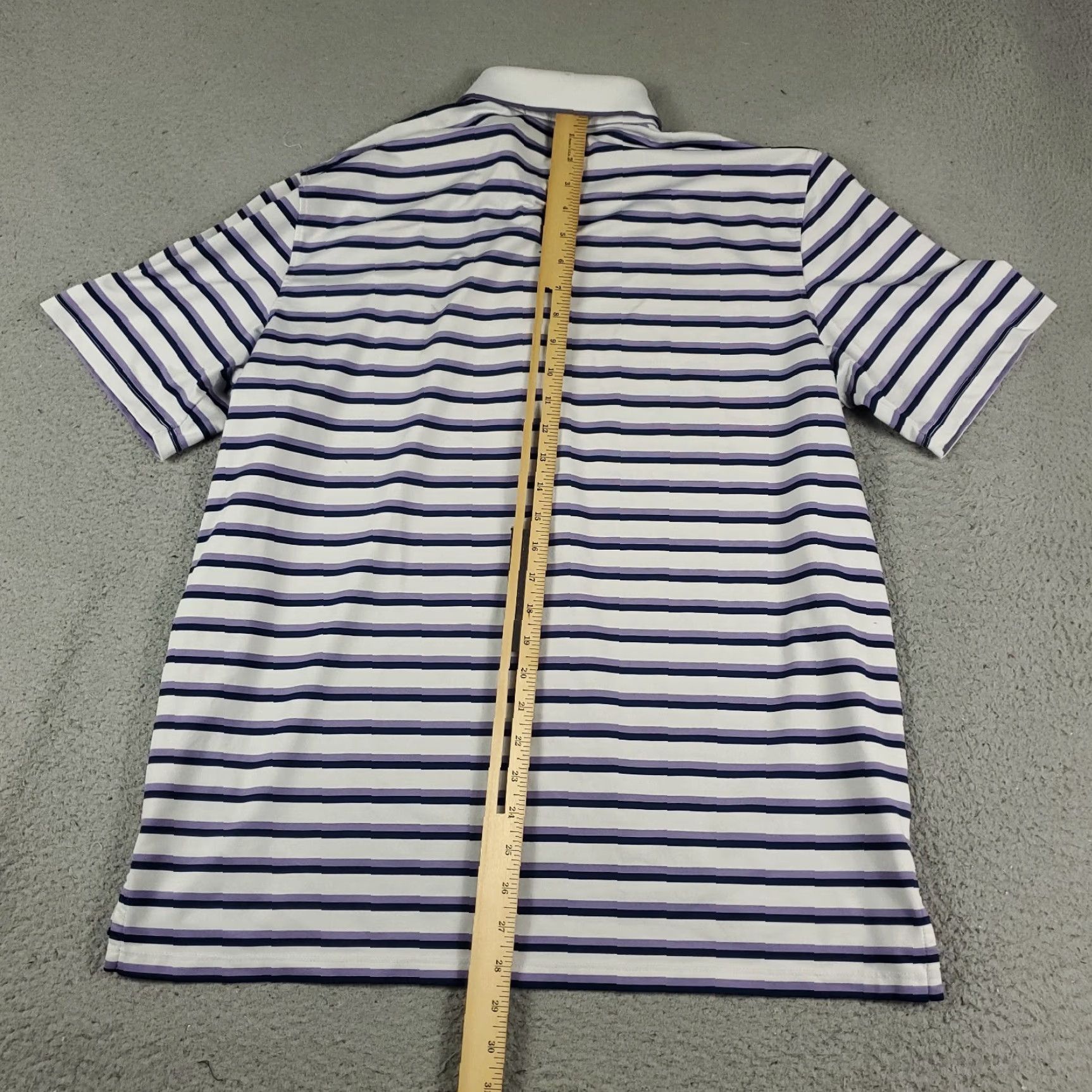 Vintage Greyson Polo Shirt Mens Large Blue Striped Wolf Golf Short Sleeve Size US L / EU 52-54 / 3 - 3 Thumbnail