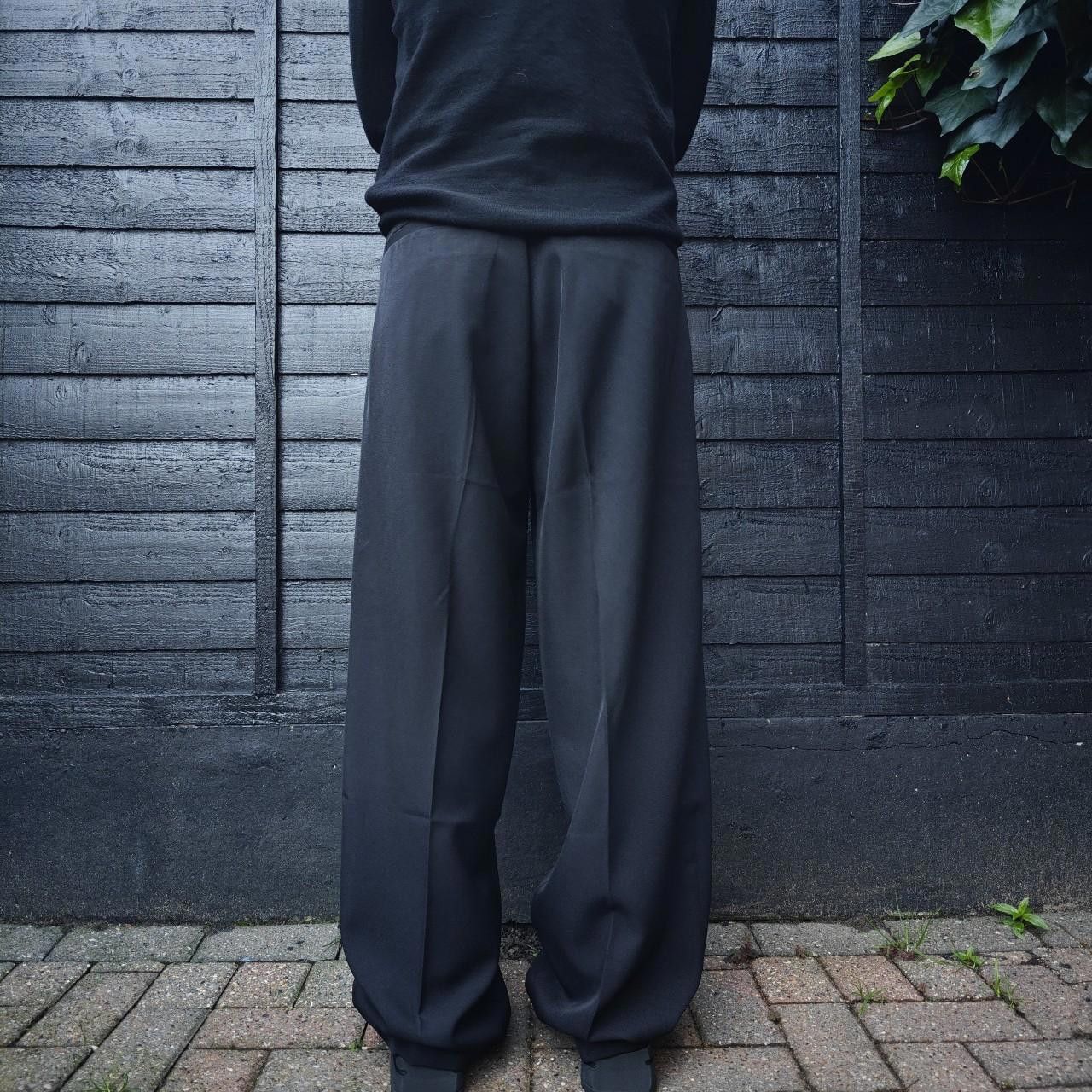 Other Black Wide Leg Pleated Belt Trousers Size US 32 / EU 48 - 5 Thumbnail