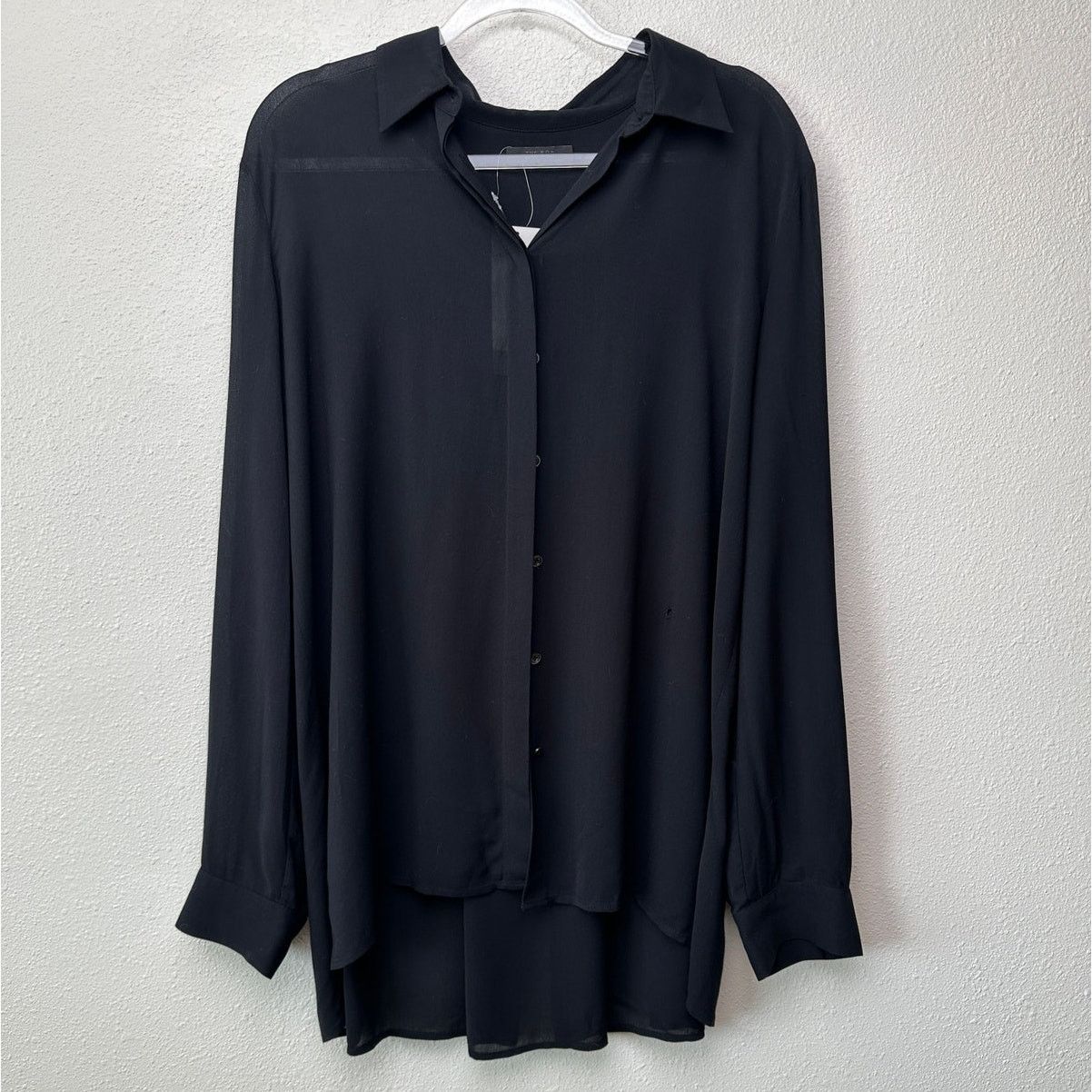The Row The Row Black Shirt Button Long Sleeve Collared L Semi Sheer Size L / US 10 / IT 46 - 3 Thumbnail