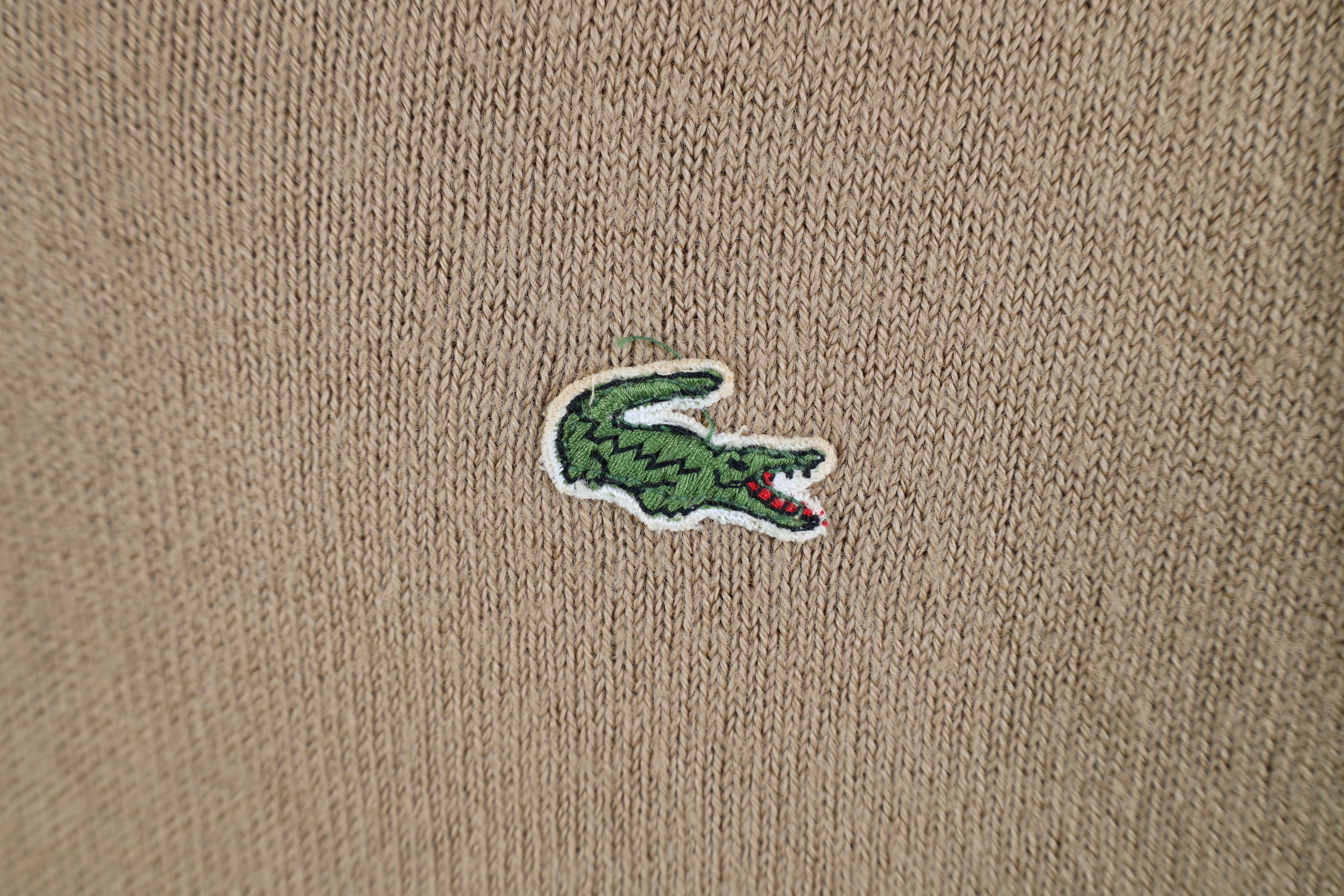 Lacoste Vintage 80s Izod Lacoste Croc Logo Knit Sweater Brown USA Size US L / EU 52-54 / 3 - 5 Thumbnail