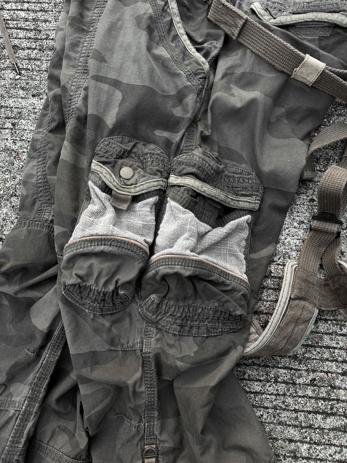 GOA Suspender Camo Parachute Cargo Pants