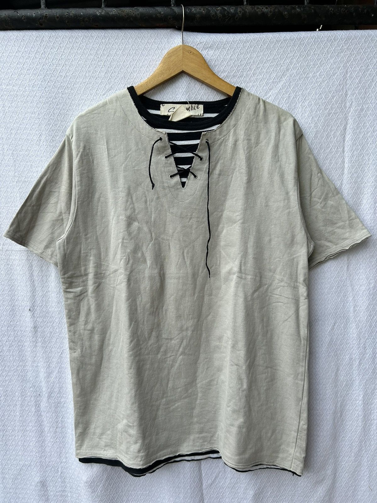 Hysteric Glamour Spunkie laces double layers stripe tees Size US L / EU 52-54 / 3 - 1 Thumbnail