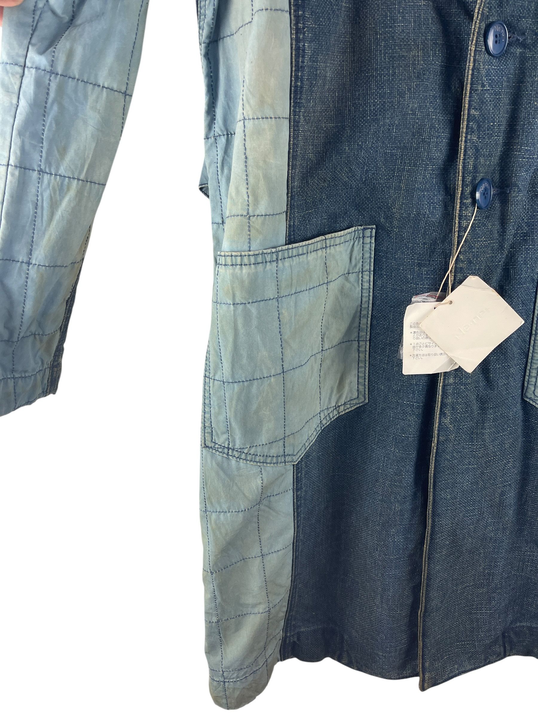 Ne-Net Ne-net Patchwork Denim Long Coat Quilted Panel Belted Back Size US S / EU 44-46 / 1 - 5 Thumbnail