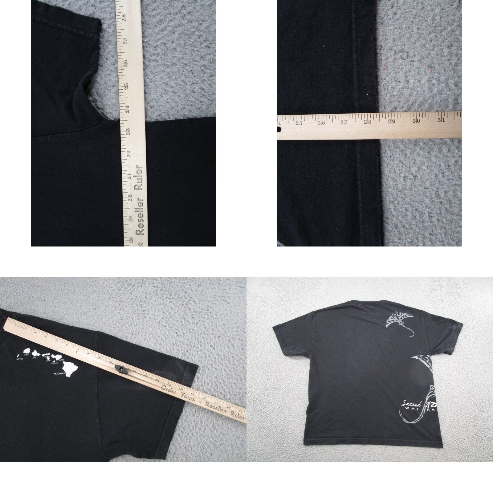 Vintage Wai Kapu Hawaii Sacred Waters Graphic T-Shirt Mens XL Black Alstyle Cotton Crew Neck Short Sleeve Travel Read Size US XL / EU 56 / 4 - 8 Thumbnail