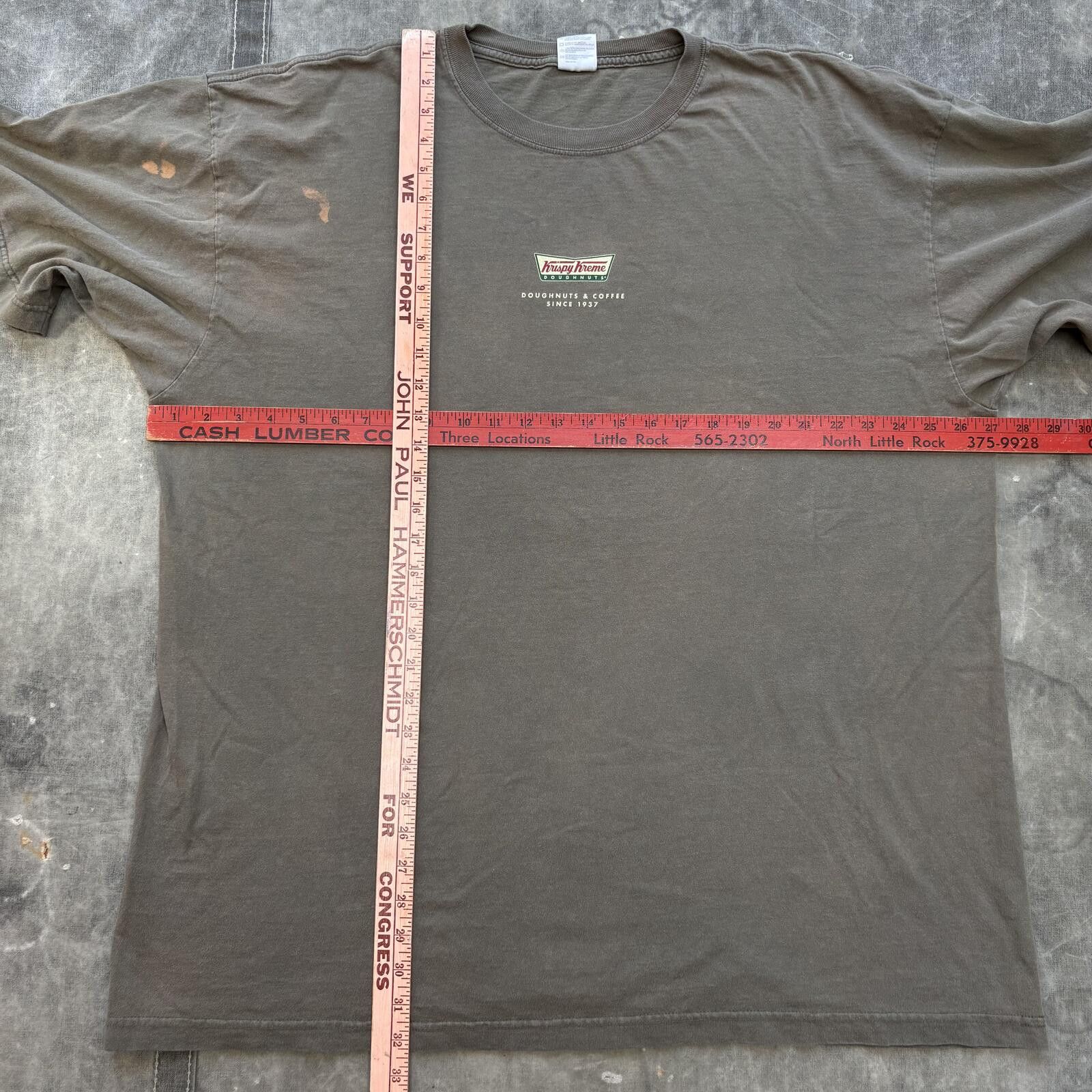 Vintage Vintage Y2K Faded Olive Green Krispy Kreme Doughnuts Shirt Size US XXL / EU 58 / 5 - 6 Thumbnail