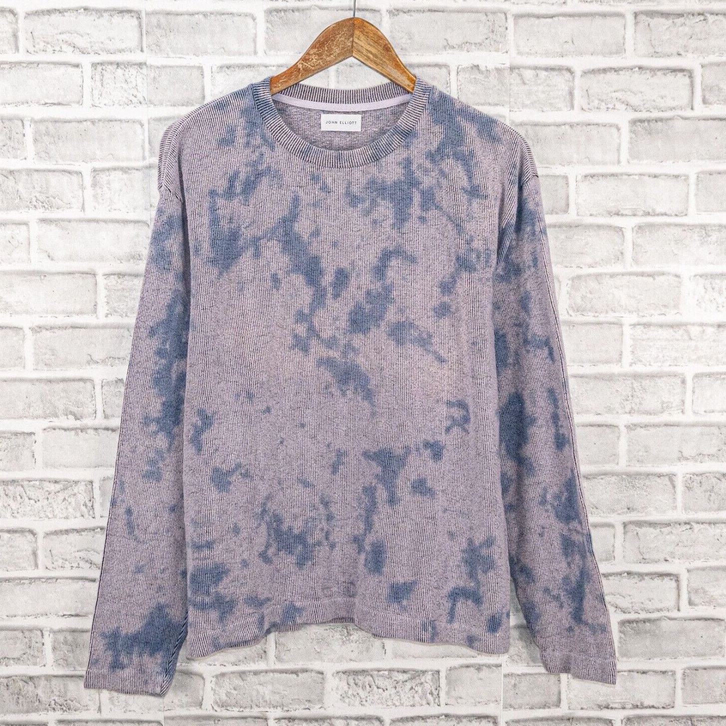 John Elliott JOHN ELLIOTT Block Terry Crewneck Pullover in Blue Ghost Dye Size US S / EU 44-46 / 1 - 1 Thumbnail