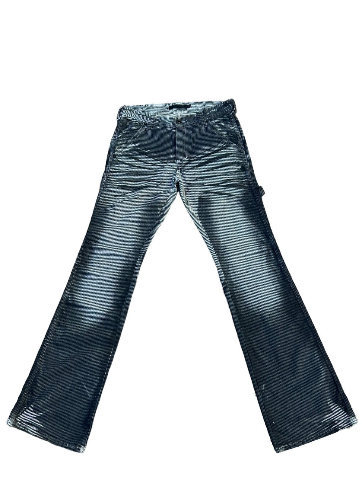 image of Gostar De Fuga Fuga Japan Waxed Hickory Striped Bootcut Carpenter Pant, Men's (Size 29)