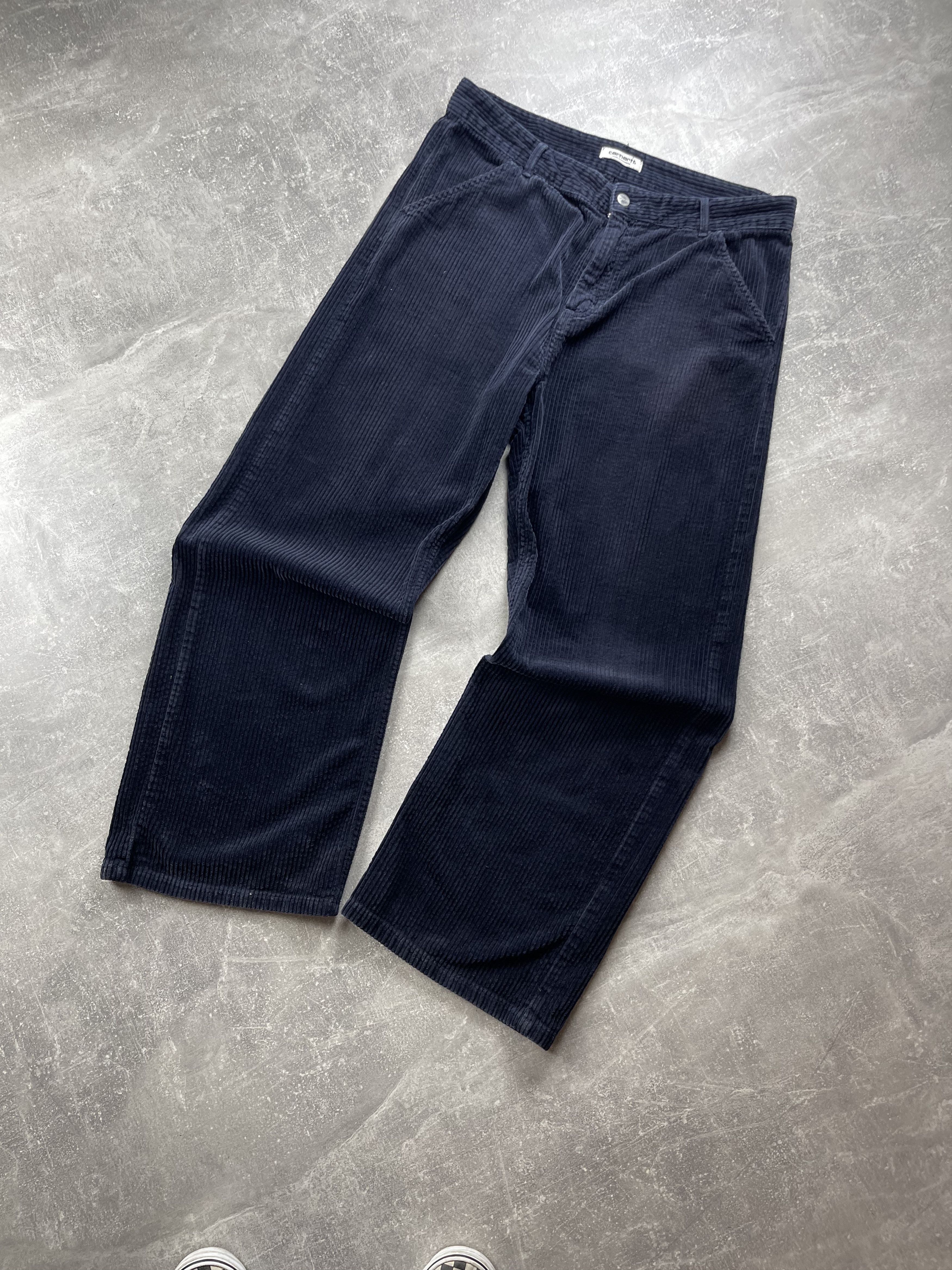 Carhartt Wip Carhartt WIP corduroy wide W simple pant pants navy blue Size US 32 / EU 48 - 12 Thumbnail