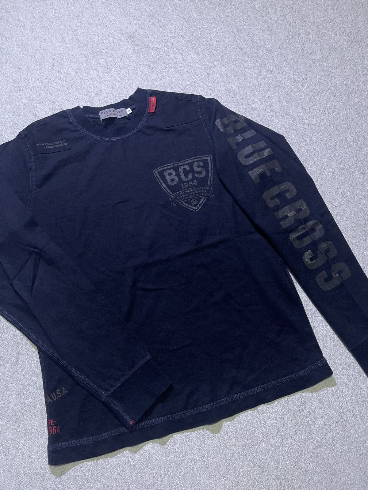 Japanese Brand Y2K BLUE CROSS long sleeve tshirt Size US M / EU 48-50 / 2 - 2 Thumbnail