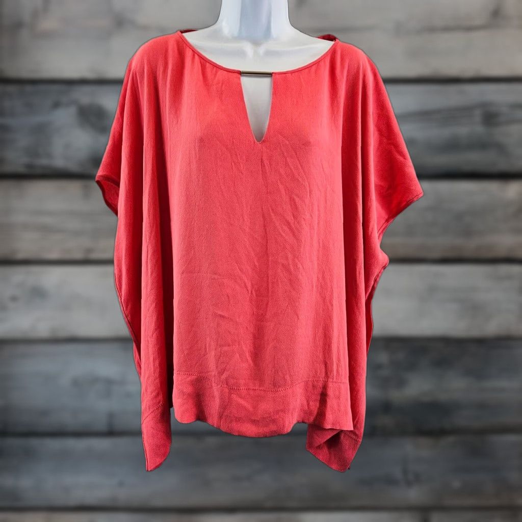 Diane von Furstenberg Diane von Furstenberg Womens Blouse Top S Pink Solid Keyhole Viscose Rayon Size S / US 4 / IT 40 - 1 Thumbnail