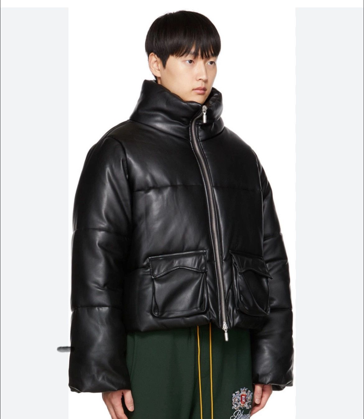 Rhude faux leather down jacket