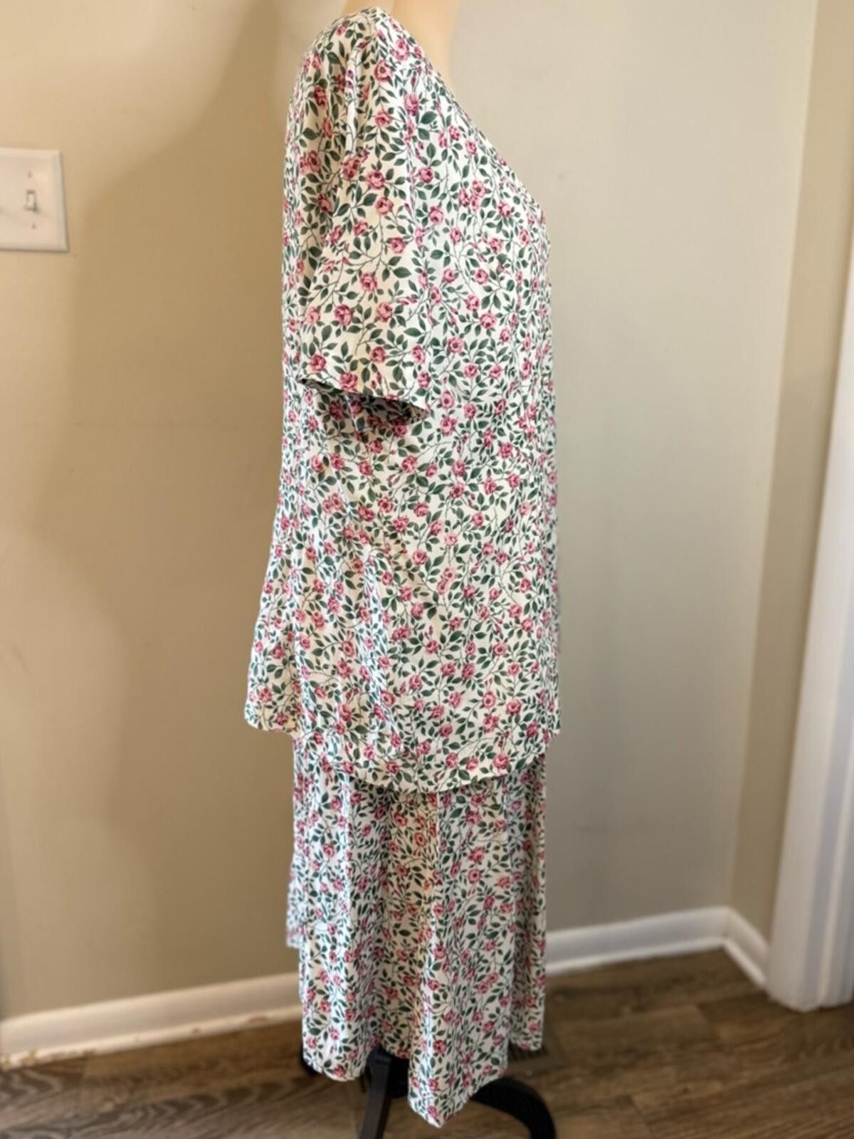 Other Vintage floral rose midi dress attached skirt & jacket XL/1X Size M / US 6-8 / IT 42-44 - 2 Thumbnail