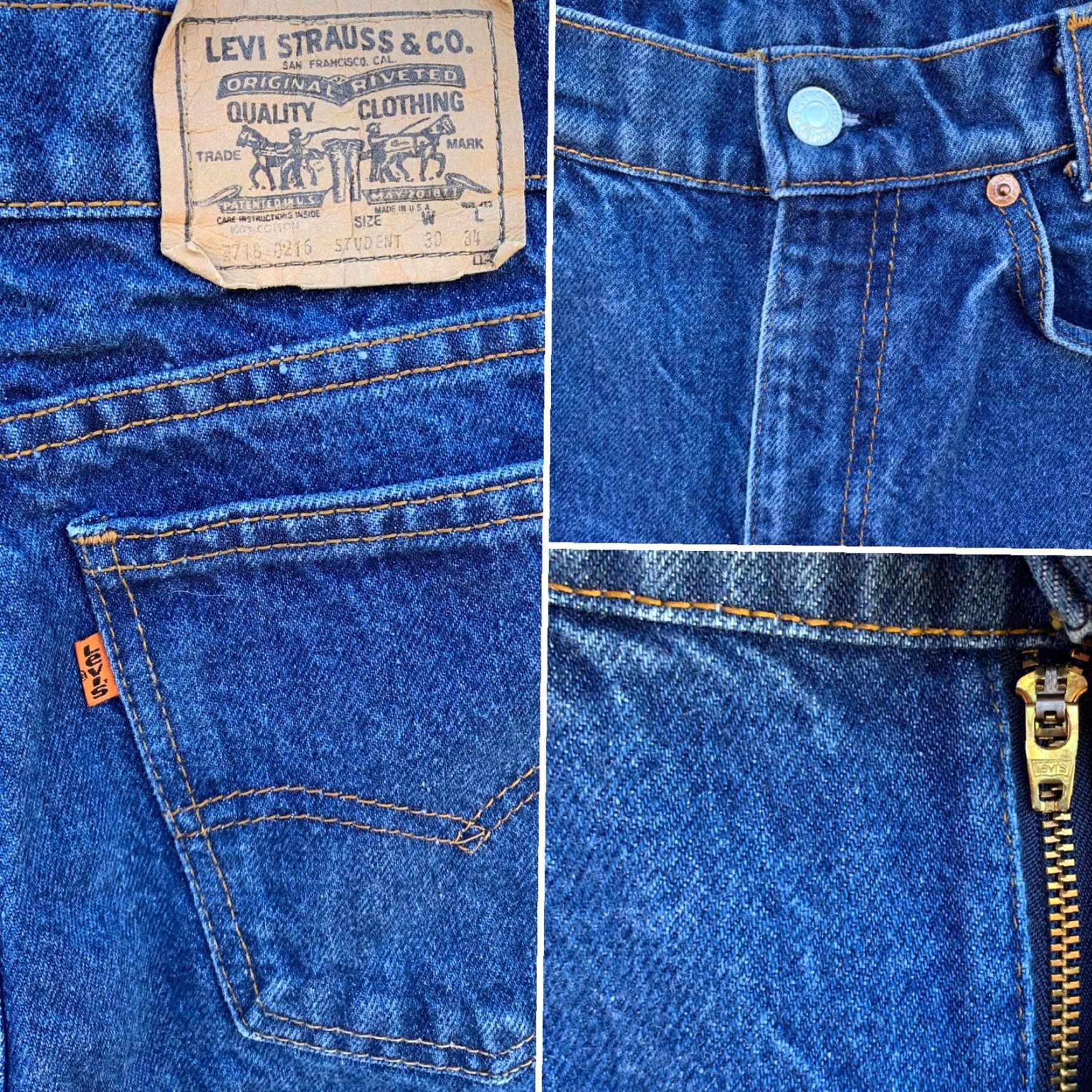 Levi's VINTAGE Levi’s 718 0216 Jeans Men 30 Regular USA Blue 5-Pocket Denim Cotton Inseam 33.5 in Rise 11 in Vintage Size US 30 / EU 46 - 2 Thumbnail
