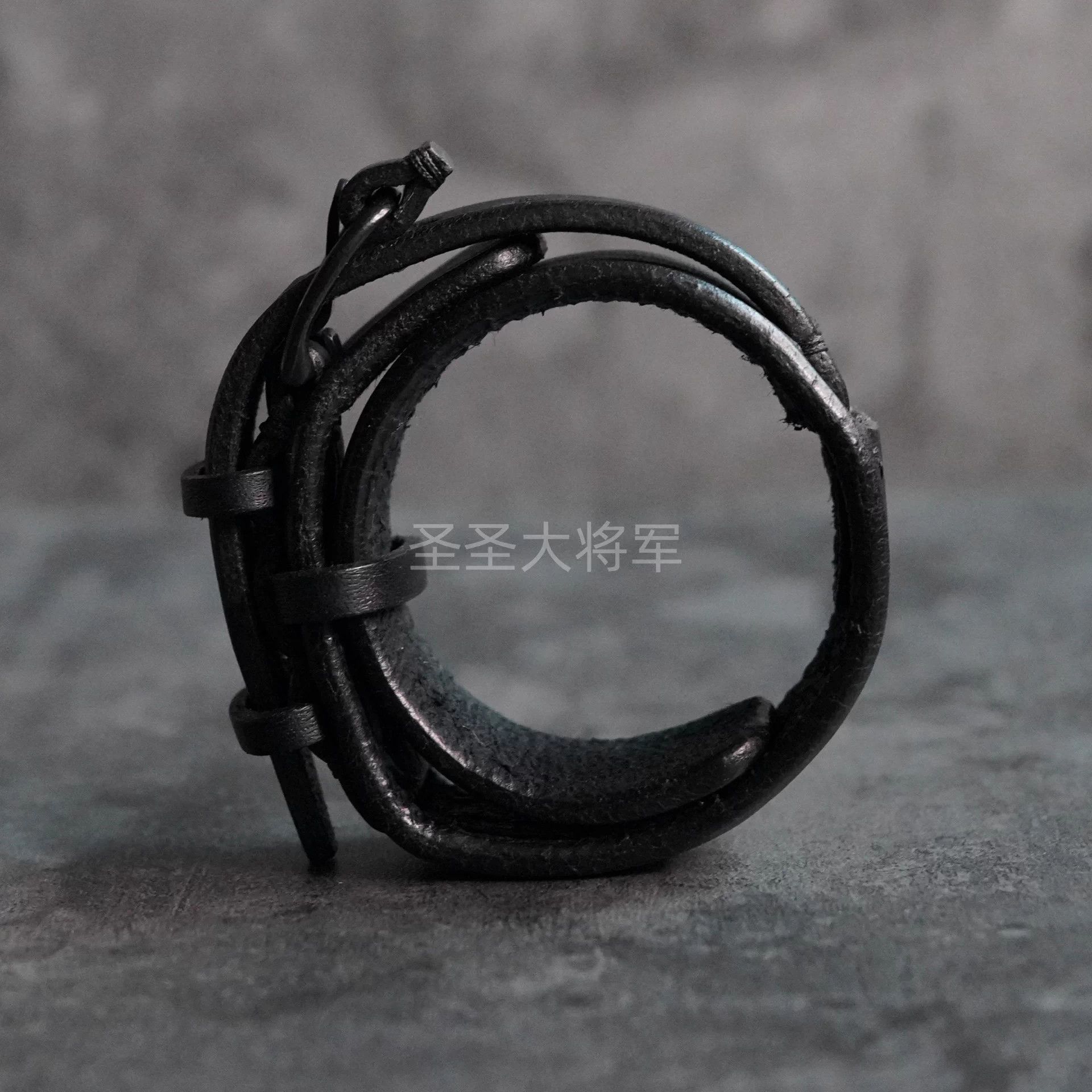 Julius Julius 7 Black Leather Layered Bracelet (New) Size ONE SIZE - 4 Thumbnail