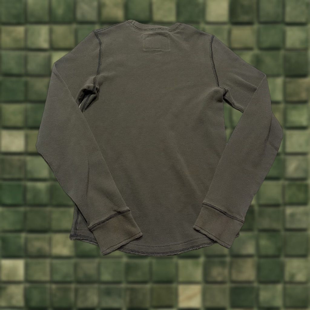 Abercrombie & Fitch Abercrombie & Fitch Thermal Shirt Mens Large Green Long Sleeve Waffle Knit Size US L / EU 52-54 / 3 - 1 Thumbnail