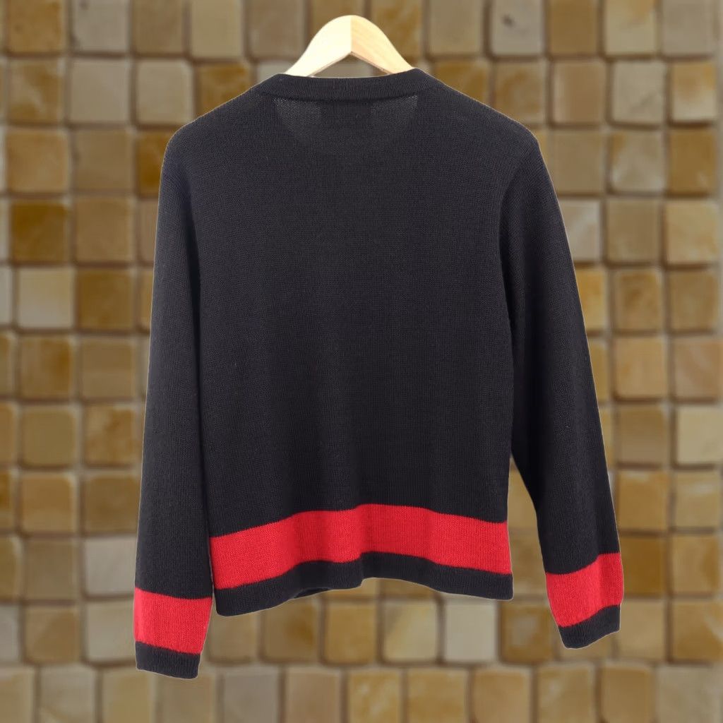 Vintage Artesanias A.T. Alpaca Embroidered Cardigan by Artesanias A.T. Women Red Black Sz L Cardigan Sweater Open Knit Lightweight Fall Winter Gift Size L / US 10 / IT 46 - 1 Thumbnail