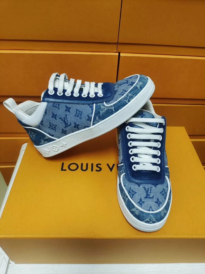 Louis Vuitton Louis Vuitton LV Denim Blue Sneakers for Women Size 35-250 Size US 5 / IT 35 - 4 Thumbnail