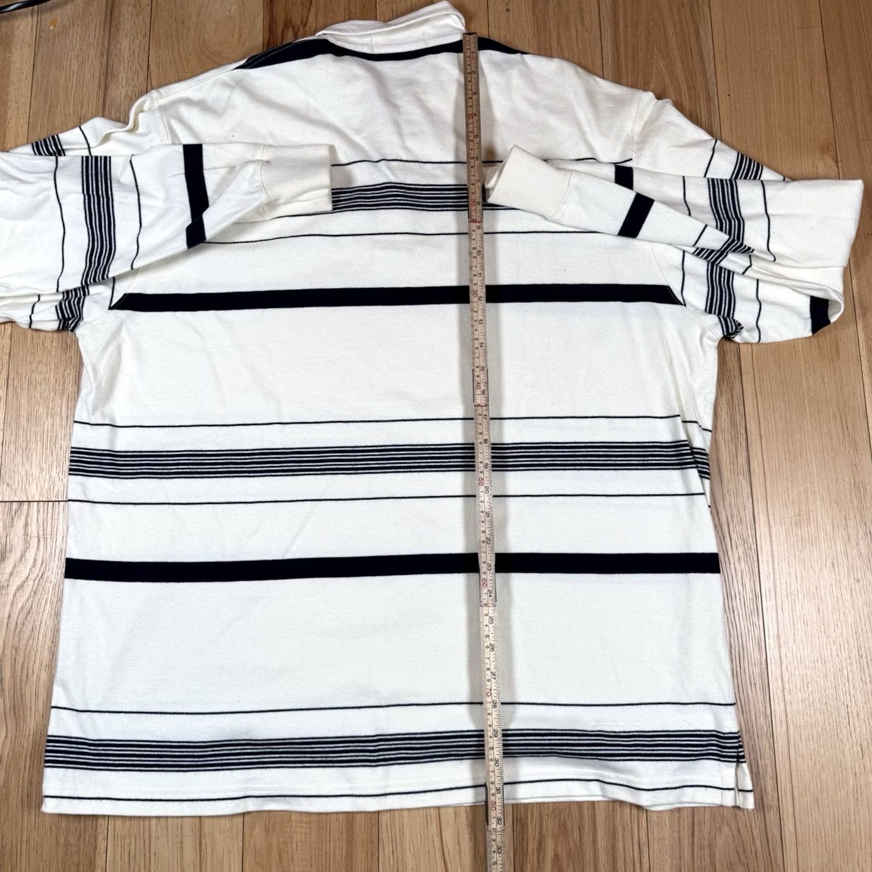 Ralph Lauren VINTAGE Polo Ralph Lauren Rugby Shirt Mens XL White Stripe Long Sleeve Size US XL / EU 56 / 4 - 6 Thumbnail