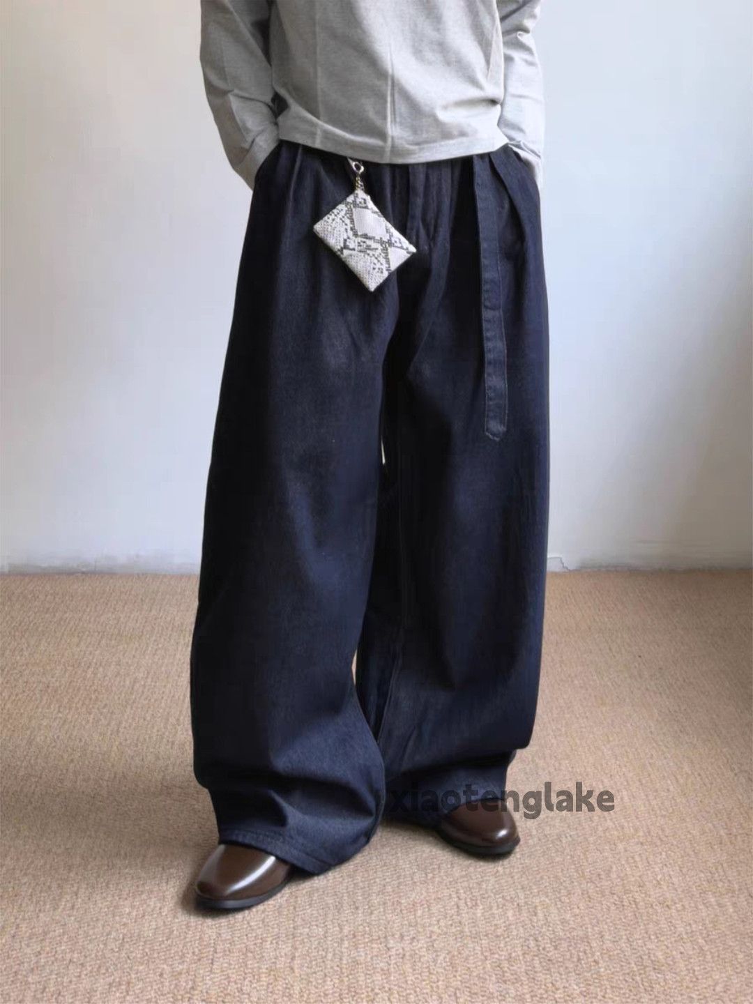 Jean ltx vintage loose baggy wide Leg flared pleated jeans Size US 34 / EU 50 - 3 Thumbnail