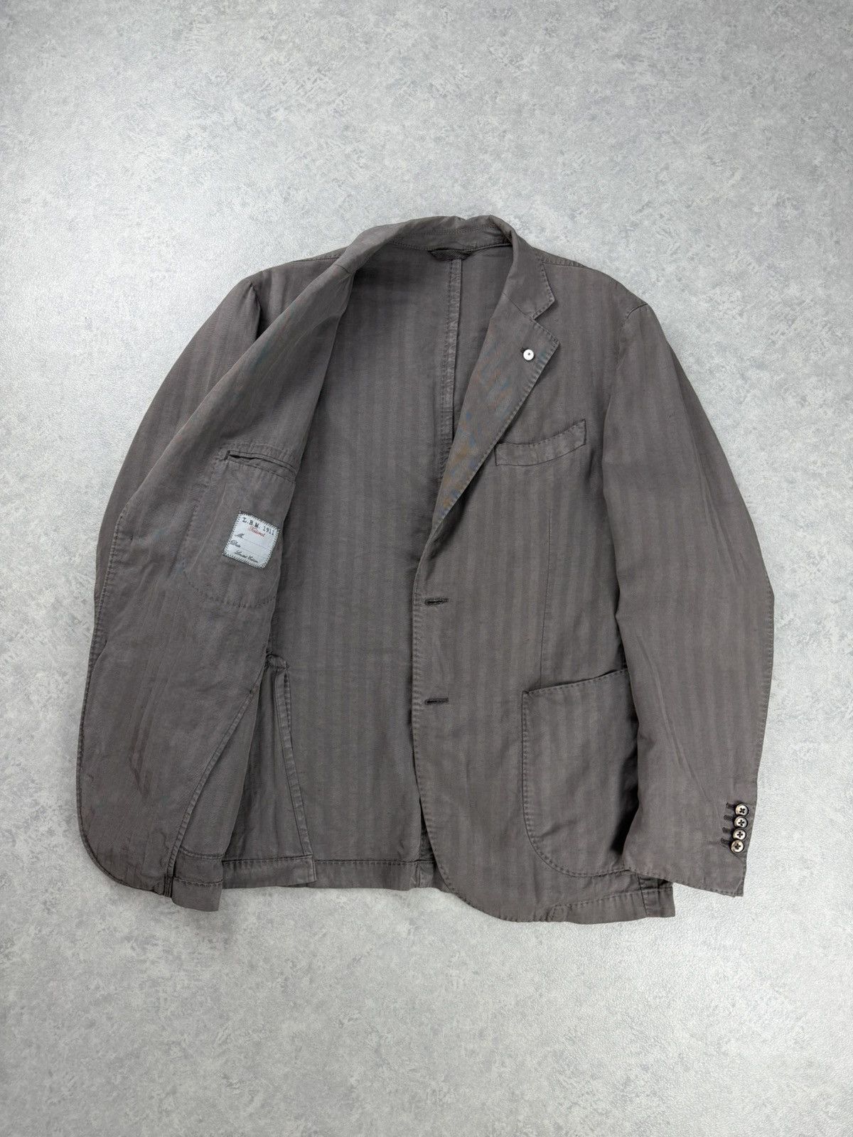 L.B.M. 1911 L.B.M. 1911 Blazer Jacket Italy Herringbone Cotton Size 50 Size 40R - 10 Thumbnail