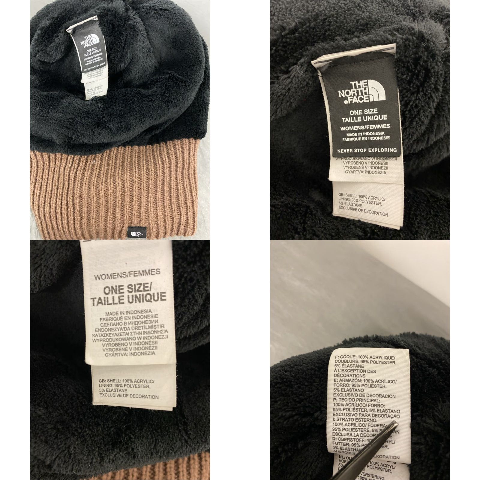 The North Face VINTAGE The North Face Beanie Womens One Size Browns Acrylic Fur Pom Hat Cap Winter Size ONE SIZE - 8 Thumbnail