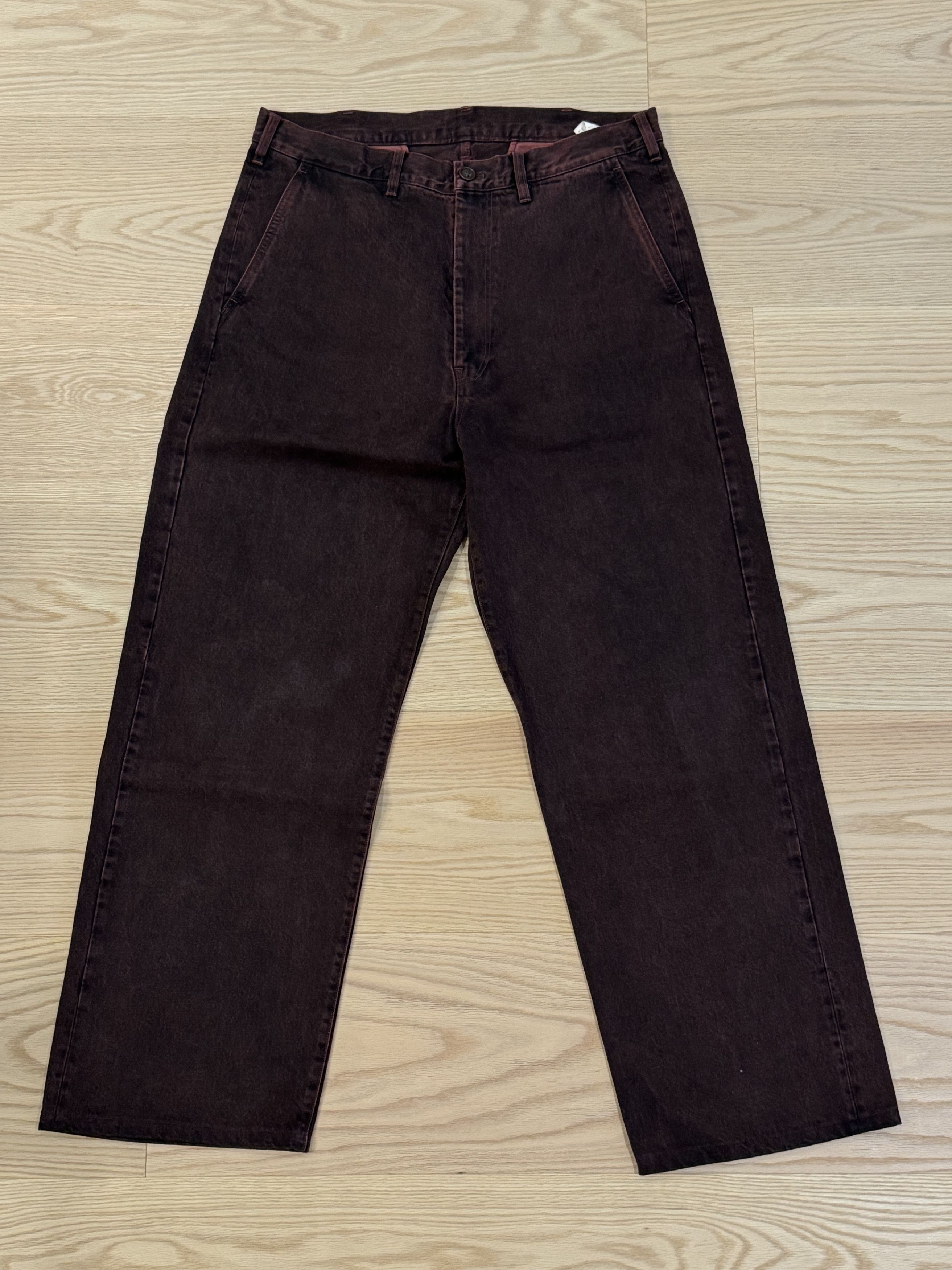 image of Yohji Yamamoto Pour Homme Oxblood Denim in Ox Blood, Men's (Size 33)