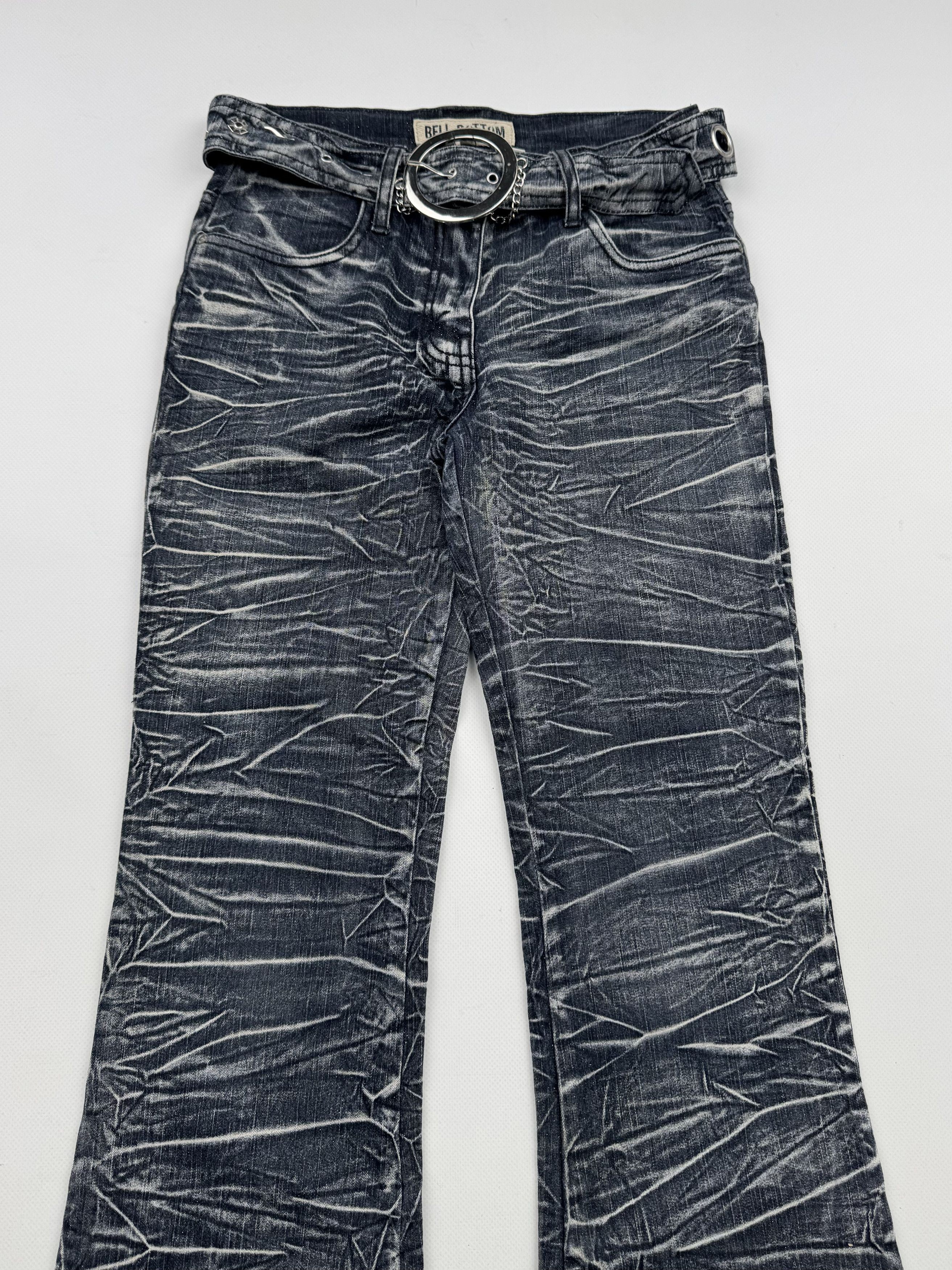 Hysteric Glamour 90's Flared Jeans and Faded Details With Belt B171(V459)E2 Size 24" / US 00 / IT 34 - 2 Thumbnail