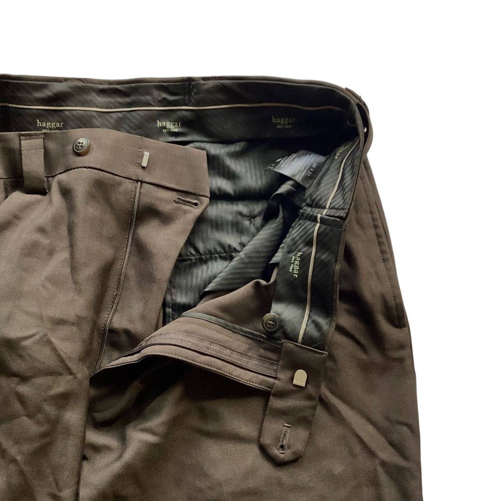 Haggar Men's Haggar® Classic Fit Flat Front Pants Size 38R - 5 Thumbnail