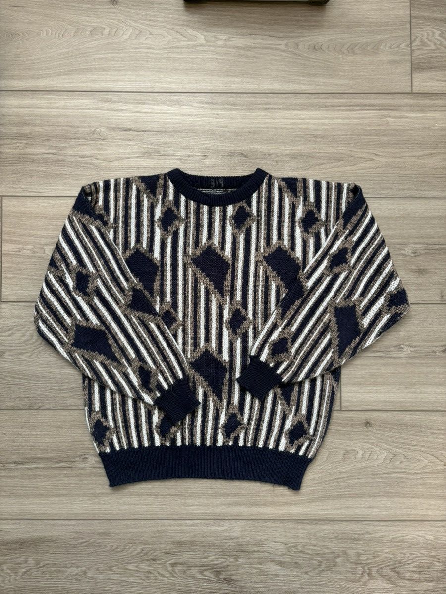 Vintage Vintage Striped Abstract Sweater Large Size US L / EU 52-54 / 3 - 1 Thumbnail