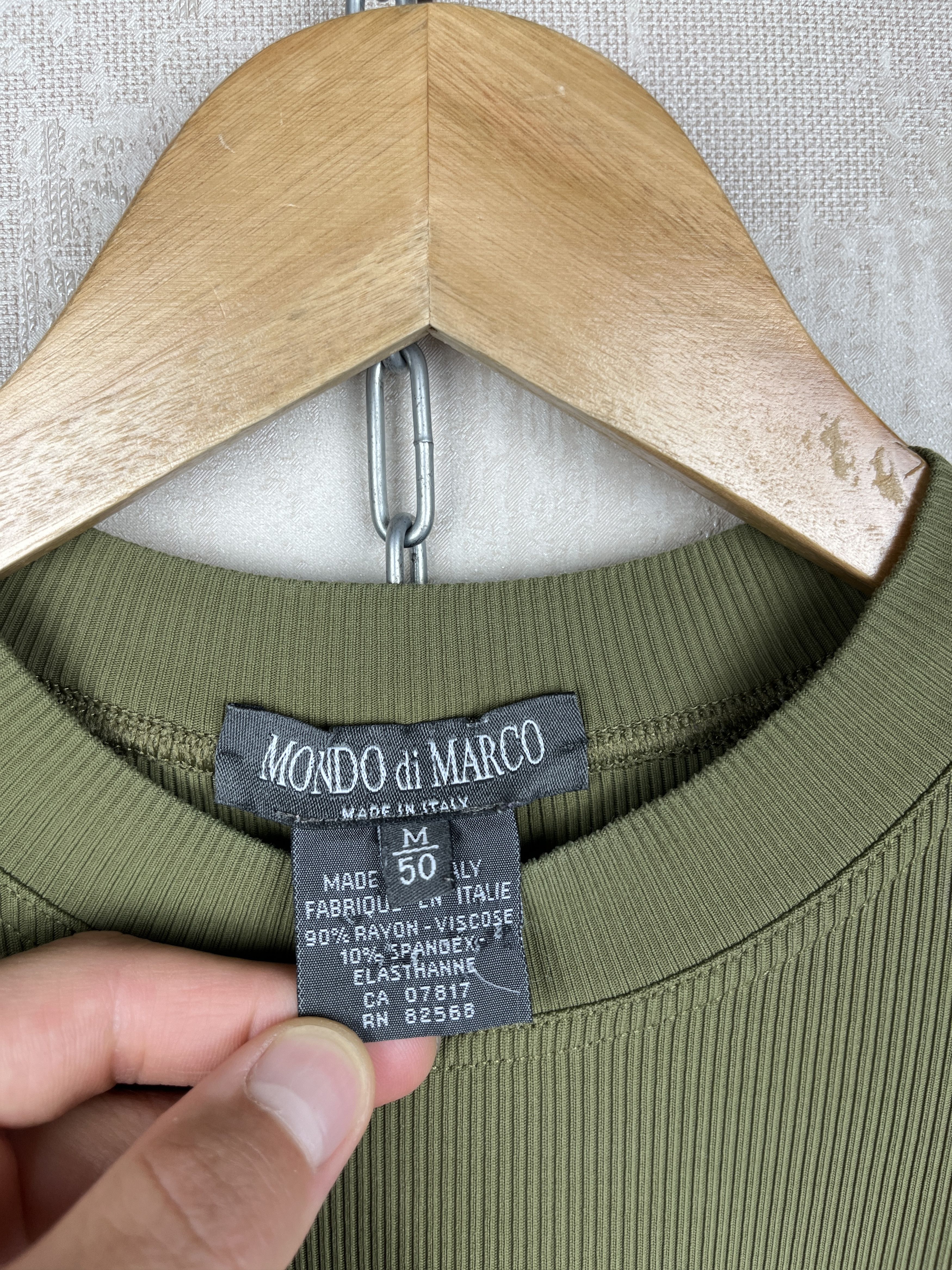 Vintage Mando di Marco Ribbed Viscose T-shirt Size 50 fits to M-L Size US M / EU 48-50 / 2 - 4 Thumbnail