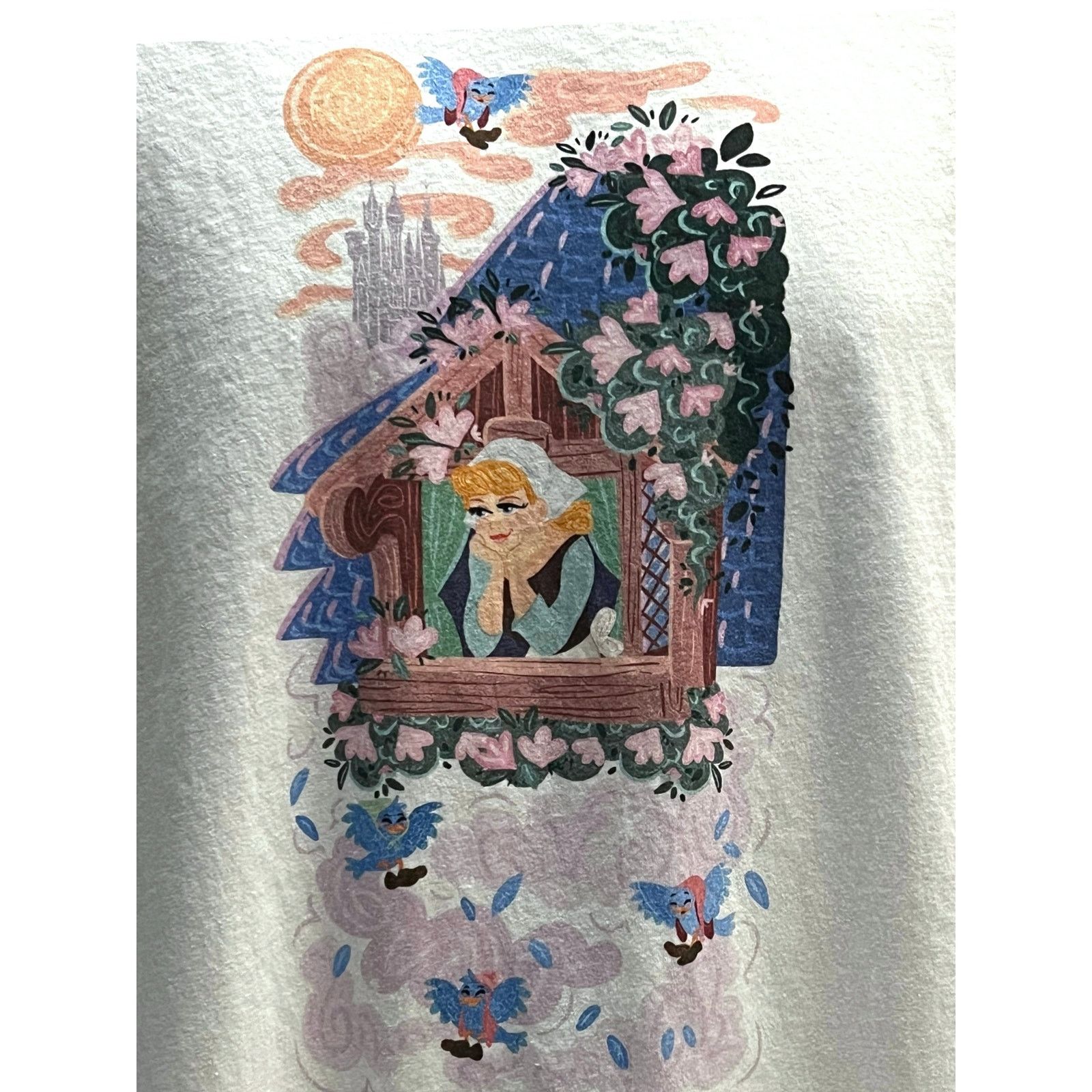 Next Level Apparel Cinderella Disney Princess Women’s T-Shirt - White - Medium Size M / US 6-8 / IT 42-44 - 2 Thumbnail