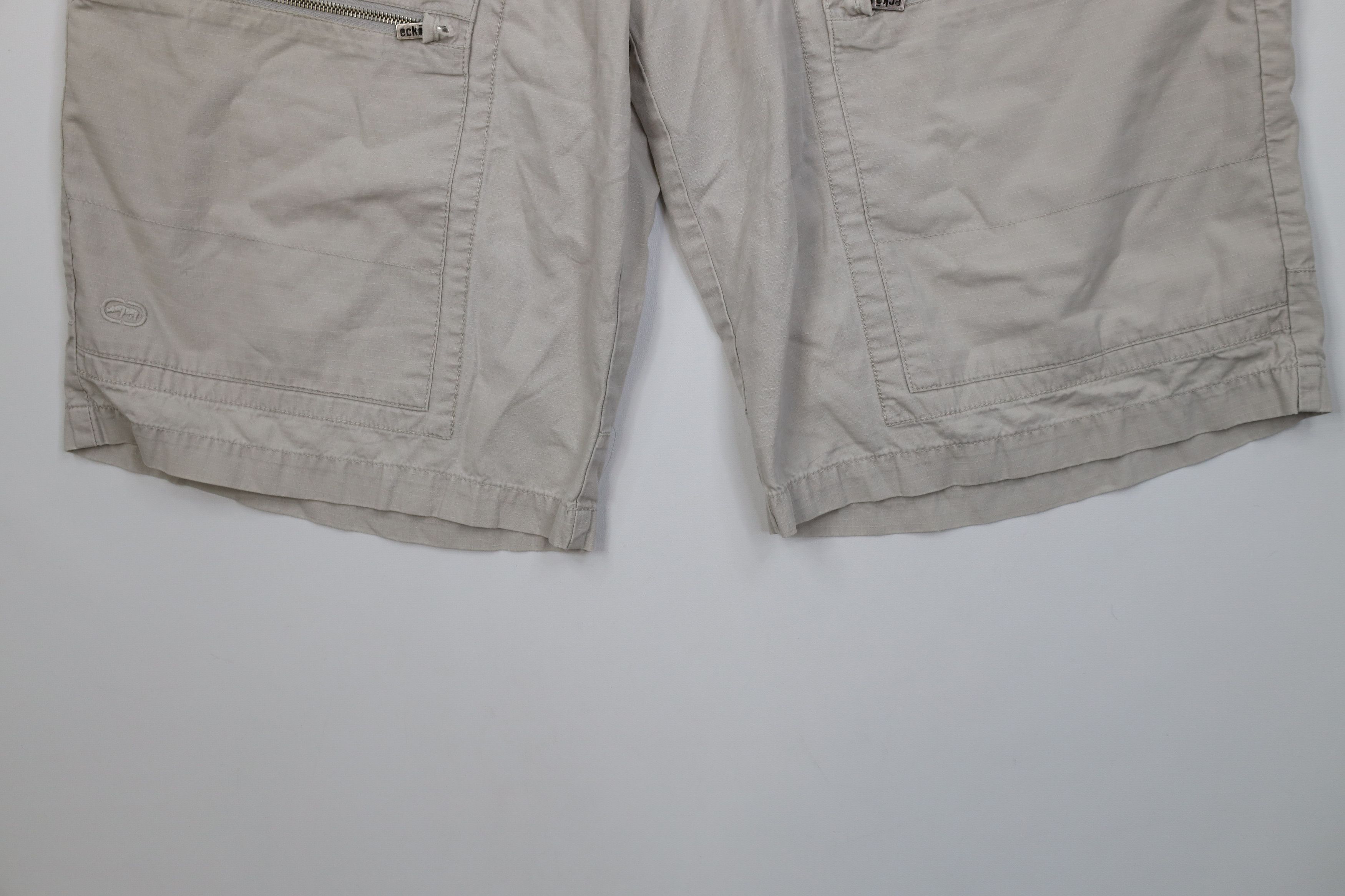 Ecko Unltd. Vintage 90s Y2K Ecko Baggy Ripstop Cargo Shorts Beige Cotton Size US 38 / EU 54 - 4 Thumbnail
