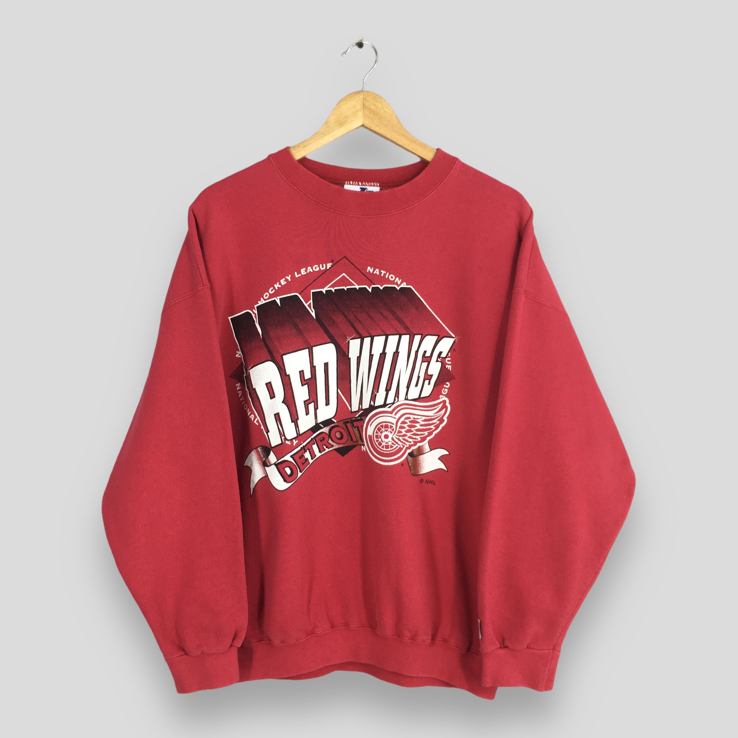 Logo Athletic × NHL Vintage 90s Detroit Red Wings NHL Sweatshirt Large Size US L / EU 52-54 / 3 - 1 Thumbnail