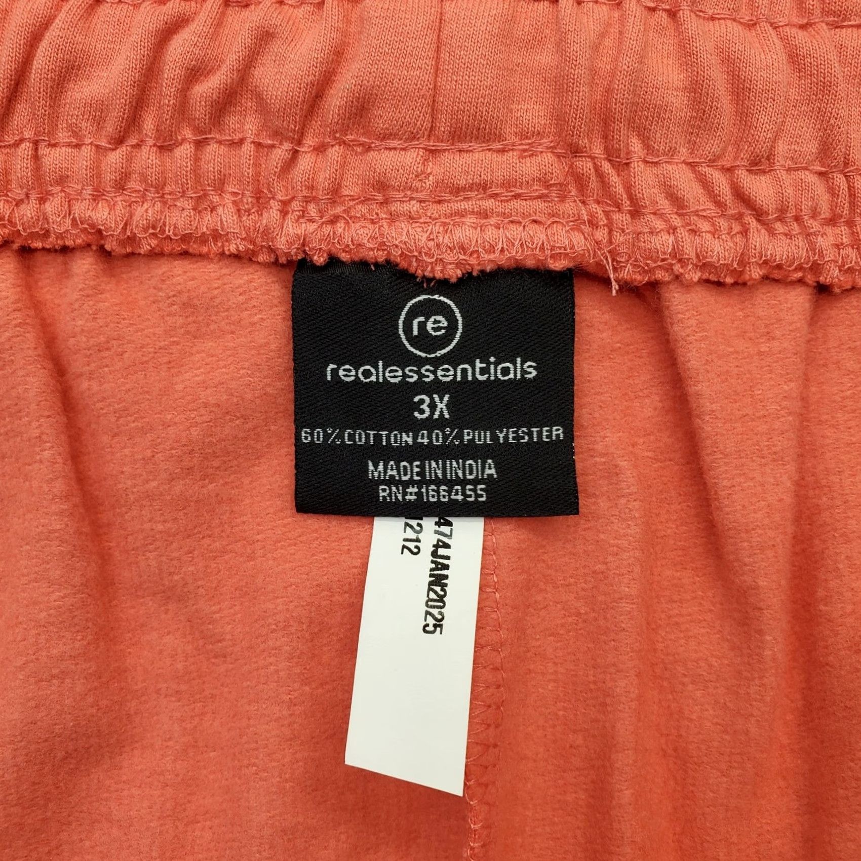 Essentials Real Essentials Cozy Jogger Pants Womens 3X Pink Cotton Elastic Waist Drawstring Pants 3X Womens Pink Jogger Real Essentials Size 40" / US 18 - 7 Thumbnail
