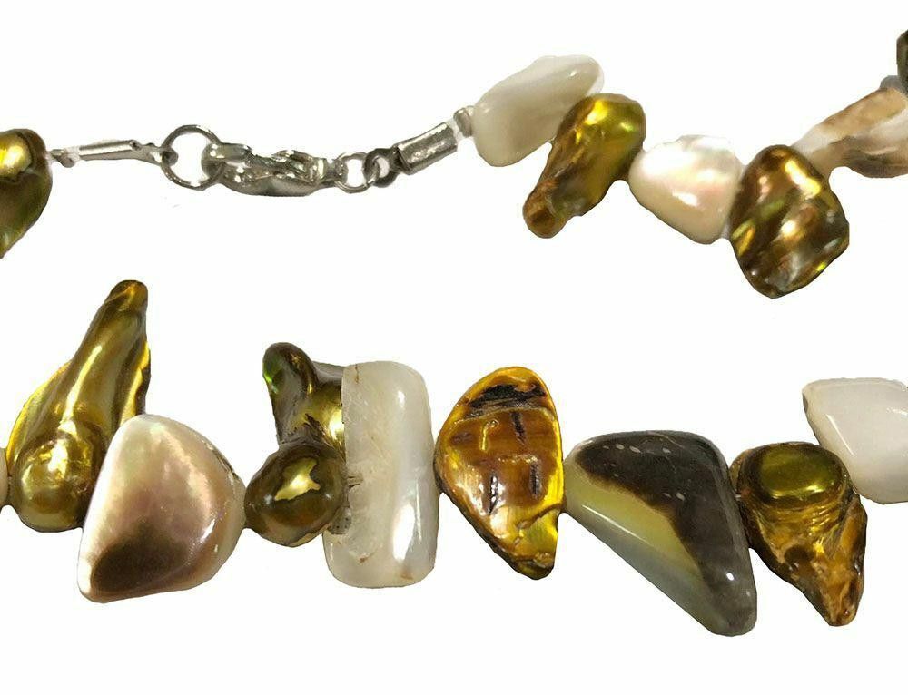 Designer New Mother Of Pearl Shell Necklace. Size ONE SIZE - 2 Thumbnail