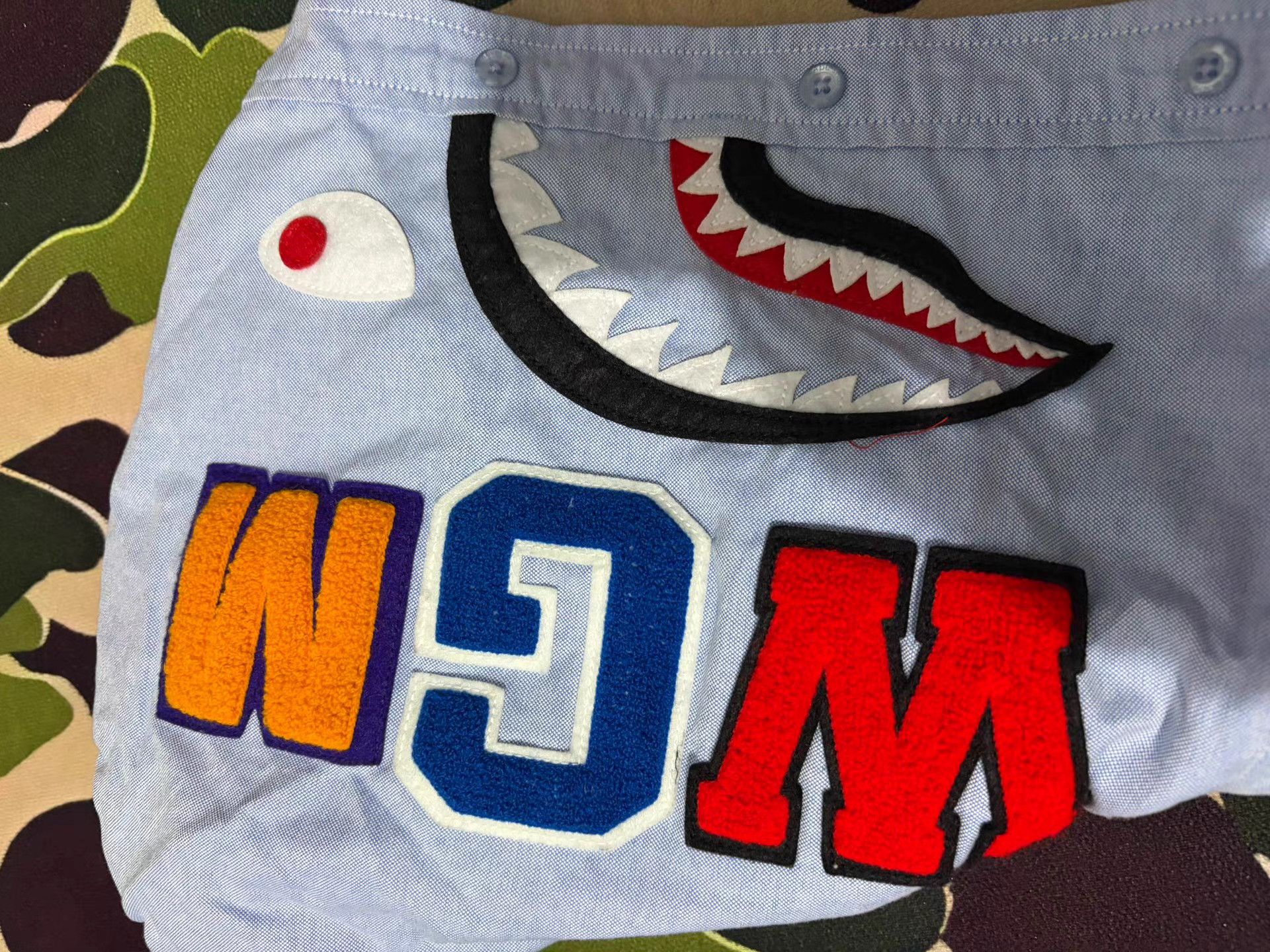 Bape Bape Shark Head Hooded Shirt Size US XS / EU 42 / 0 - 3 Thumbnail