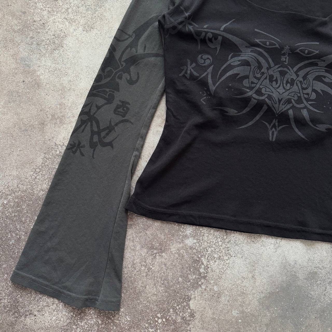 20471120 Y2K Tribal Vintage Avan-Garde Gothic Mesh Long Sleeve Top Size M / US 6-8 / IT 42-44 - 8 Thumbnail