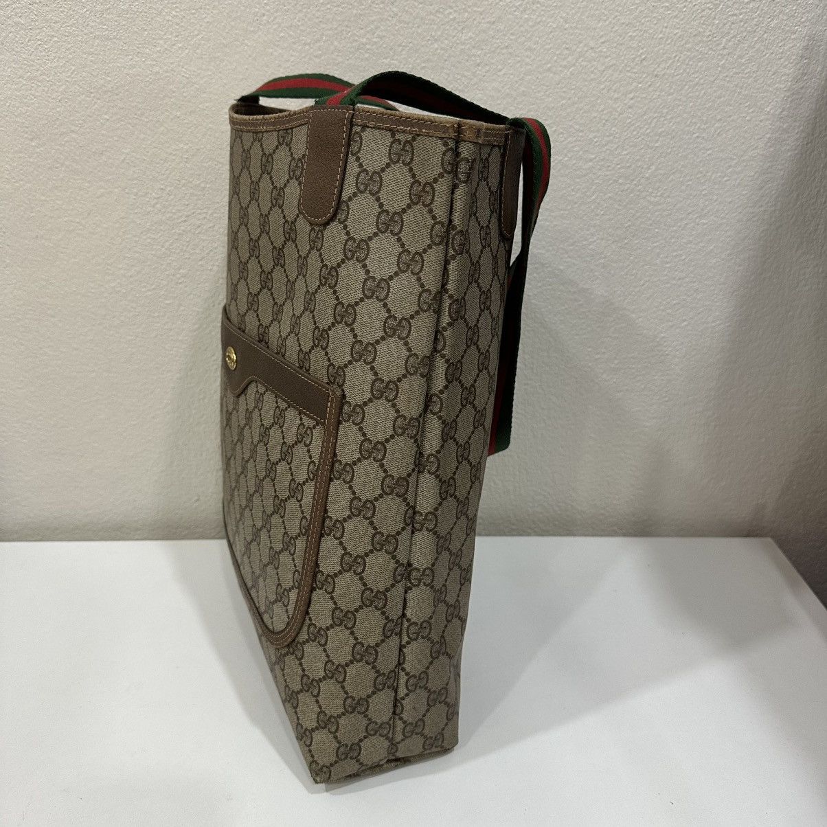 Gucci VINTAGE GUCCI GG WEB SHERRY LINE TOTE BAG 33 Size ONE SIZE - 5 Thumbnail