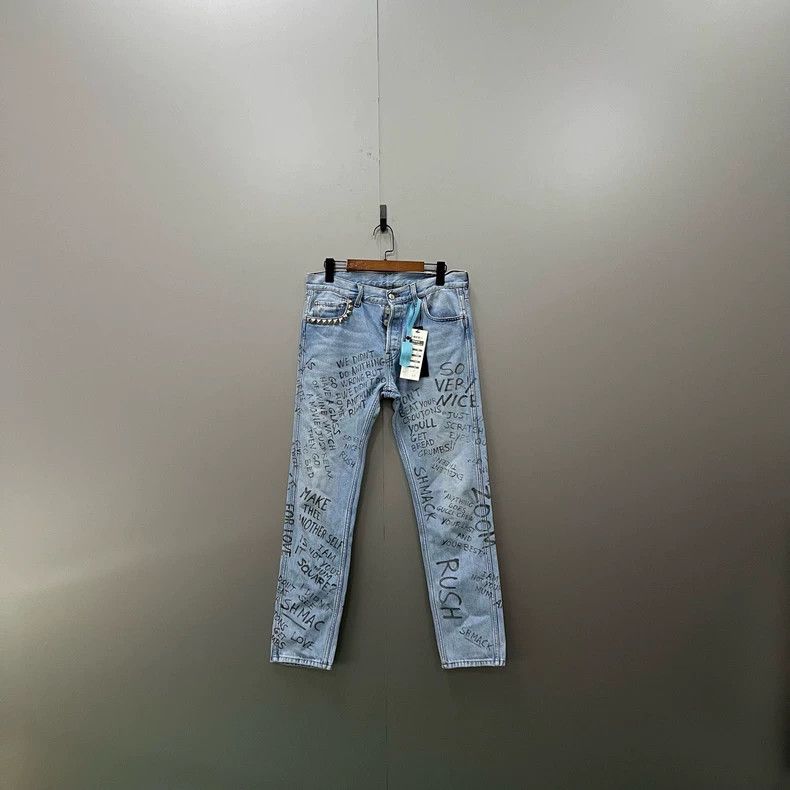 Gucci Gucci Show style graffiti jeans 2501-Nextarrow Size US 30 / EU 46 - 1 Thumbnail