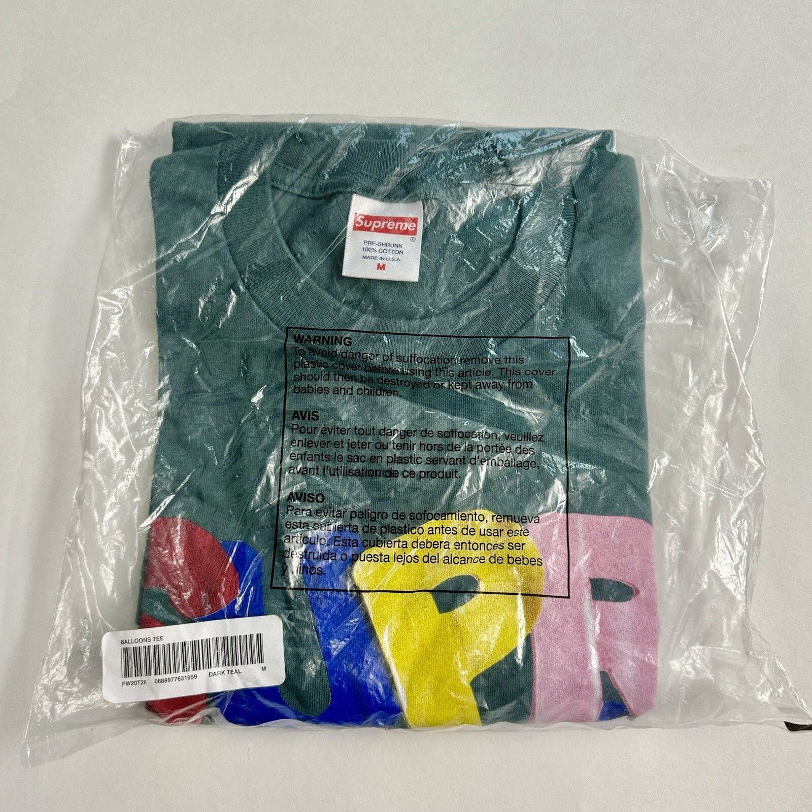 Supreme Supreme Balloons Tee Dark Teal T-Shirt Shirt Men’s Size US M / EU 48-50 / 2 - 2 Thumbnail