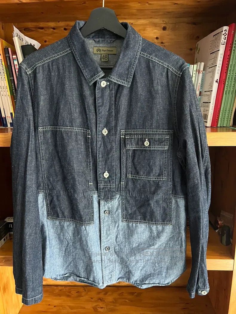 Nigel Cabourn Nigel Cabourn Blue and dye patchwork work shirt Size US M / EU 48-50 / 2 - 4 Thumbnail