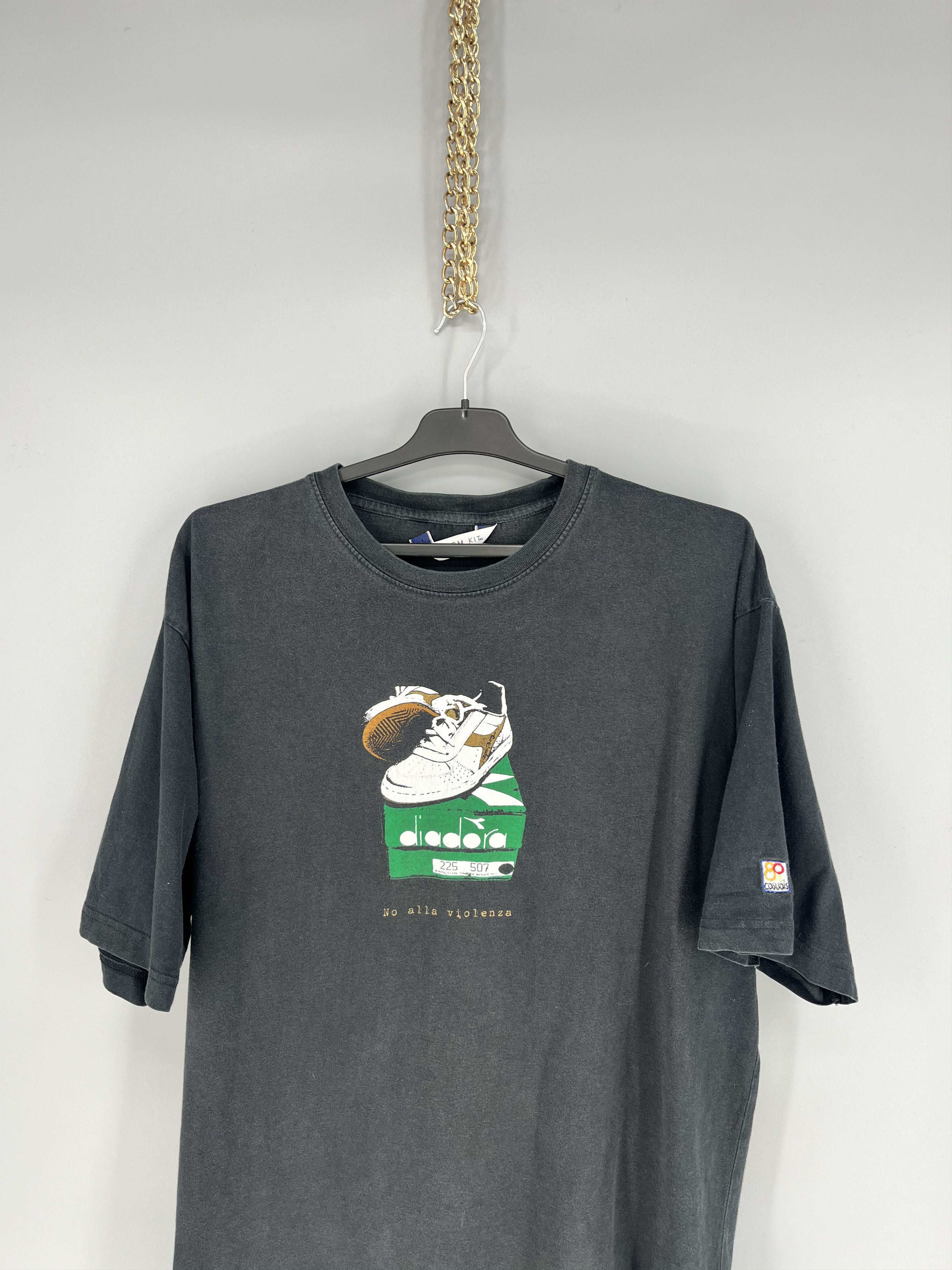 Vintage Vintage 80s Casuals Diadora"No alla violenza" No to violence Size US XL / EU 56 / 4 - 6 Thumbnail