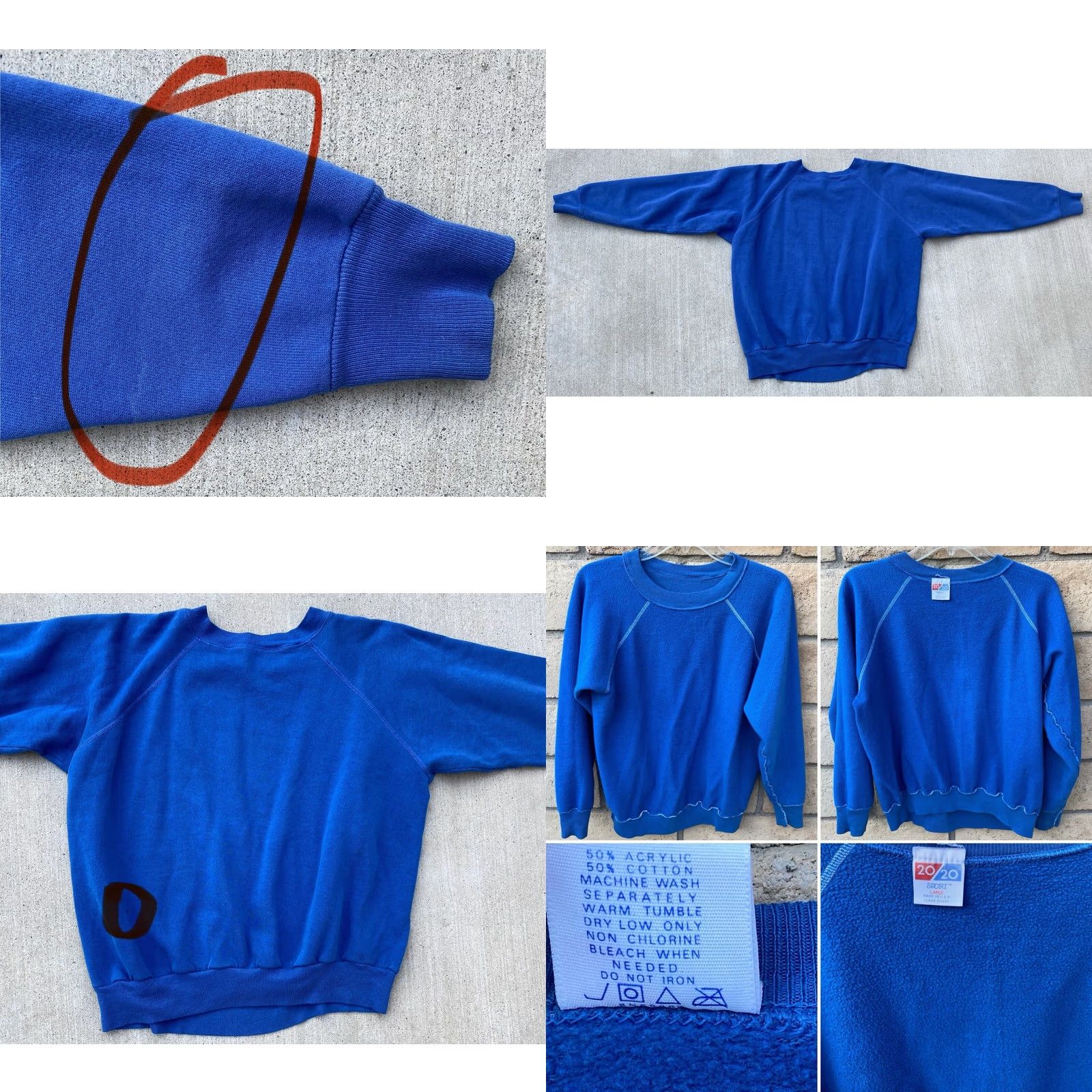 Vintage VINTAGE 20 20 Sport Sweatshirt Long Sleeve Blue Size L Mens Pullover Sweatshirt Jumper Sweater Size US L / EU 52-54 / 3 - 9 Thumbnail