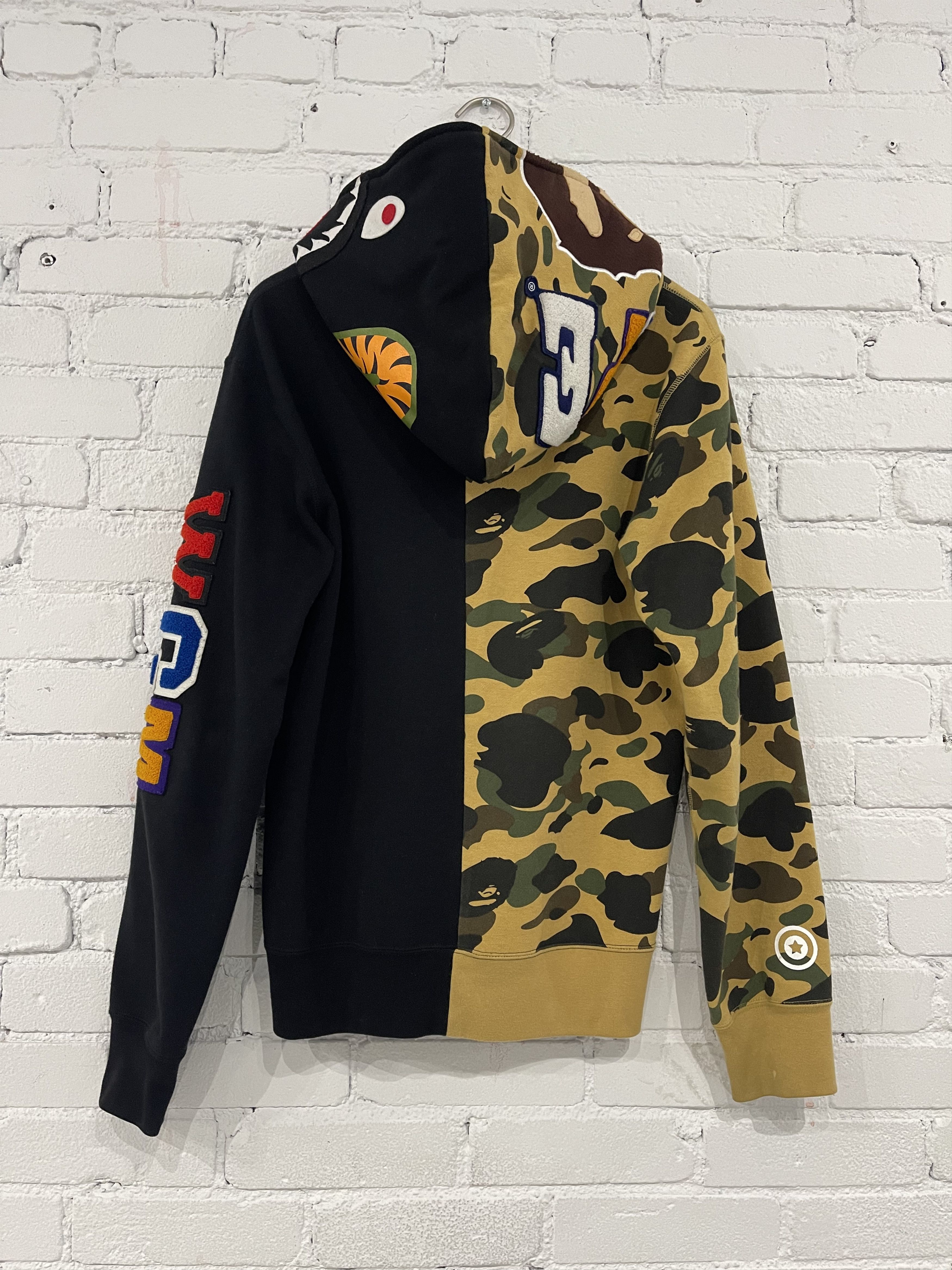 Bape 1st Camo 2nd Ape x Shark Half Full Zip Hoodie | Grailed
