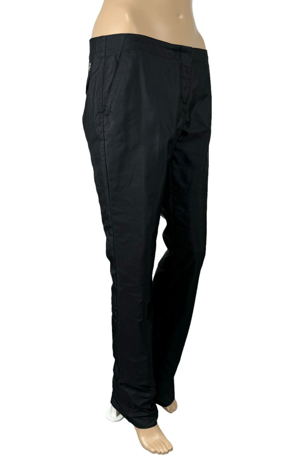 Roberto Cavalli Roberto Cavalli Black Silk-Polyester Pants size 42 Size 28" / US 6 / IT 42 - 3 Thumbnail