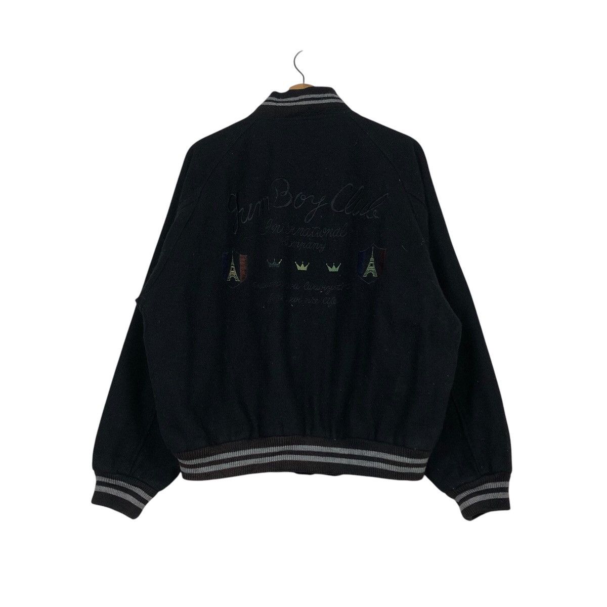 Hysteric Glamour 📌Rich Black Vintage Bomber Jacket Wool Embroidered Big Logo Size US M / EU 48-50 / 2 - 8 Thumbnail