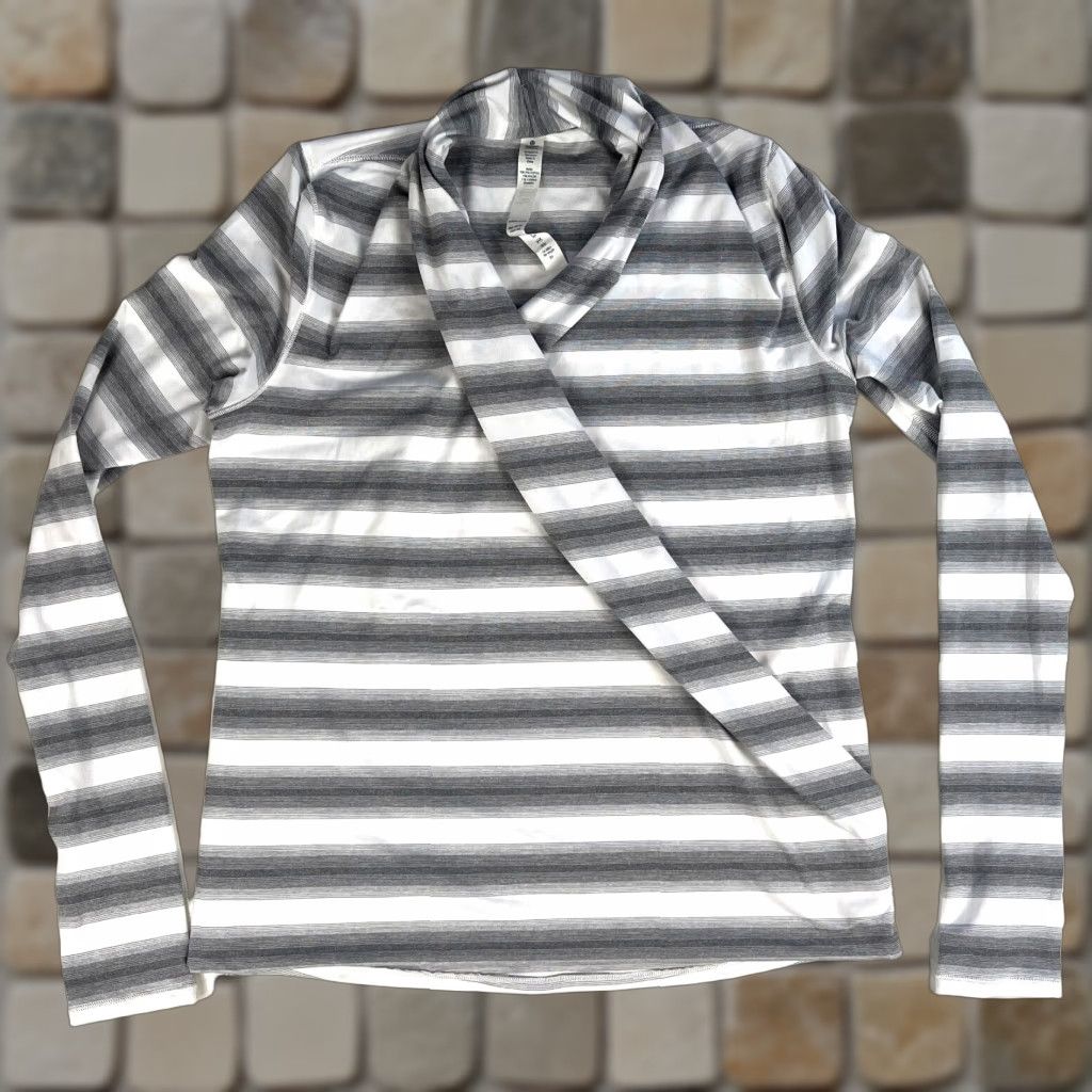 Lululemon Women's Lululemon Iconic Wrap Long Sleeve Striped Lightweight Sz 4 Size S / US 4 / IT 40 - 1 Thumbnail