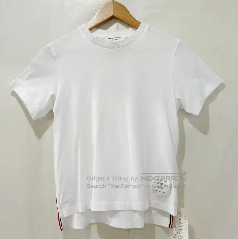 Thom Browne Thom Browne Short Sleeve White Cotton Tee . Size XXS / US 00 / IT 34 - 1 Thumbnail